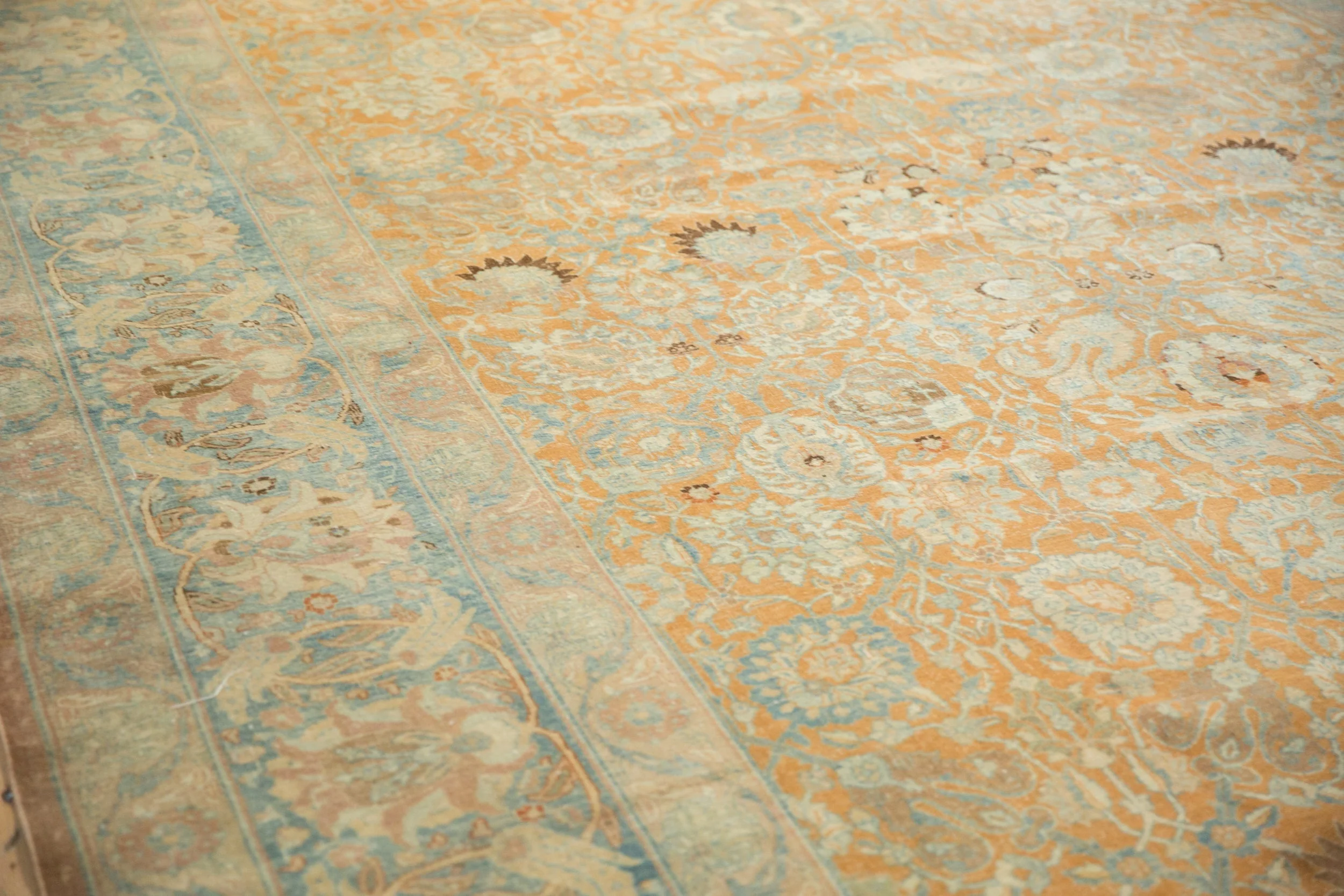 10.5x18.5 Vintage Distressed Tabriz Carpet - Image 12
