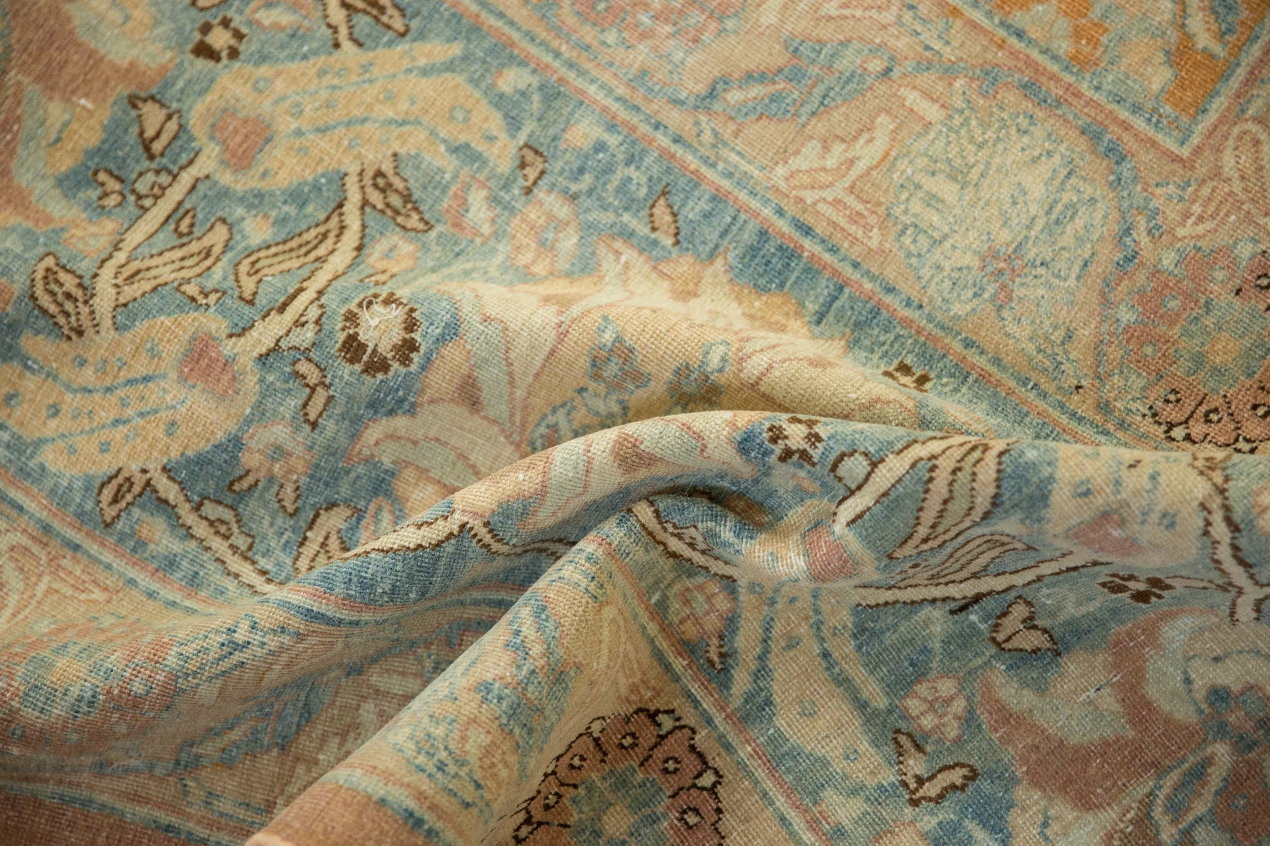 10.5x18.5 Vintage Distressed Tabriz Carpet - Image 13