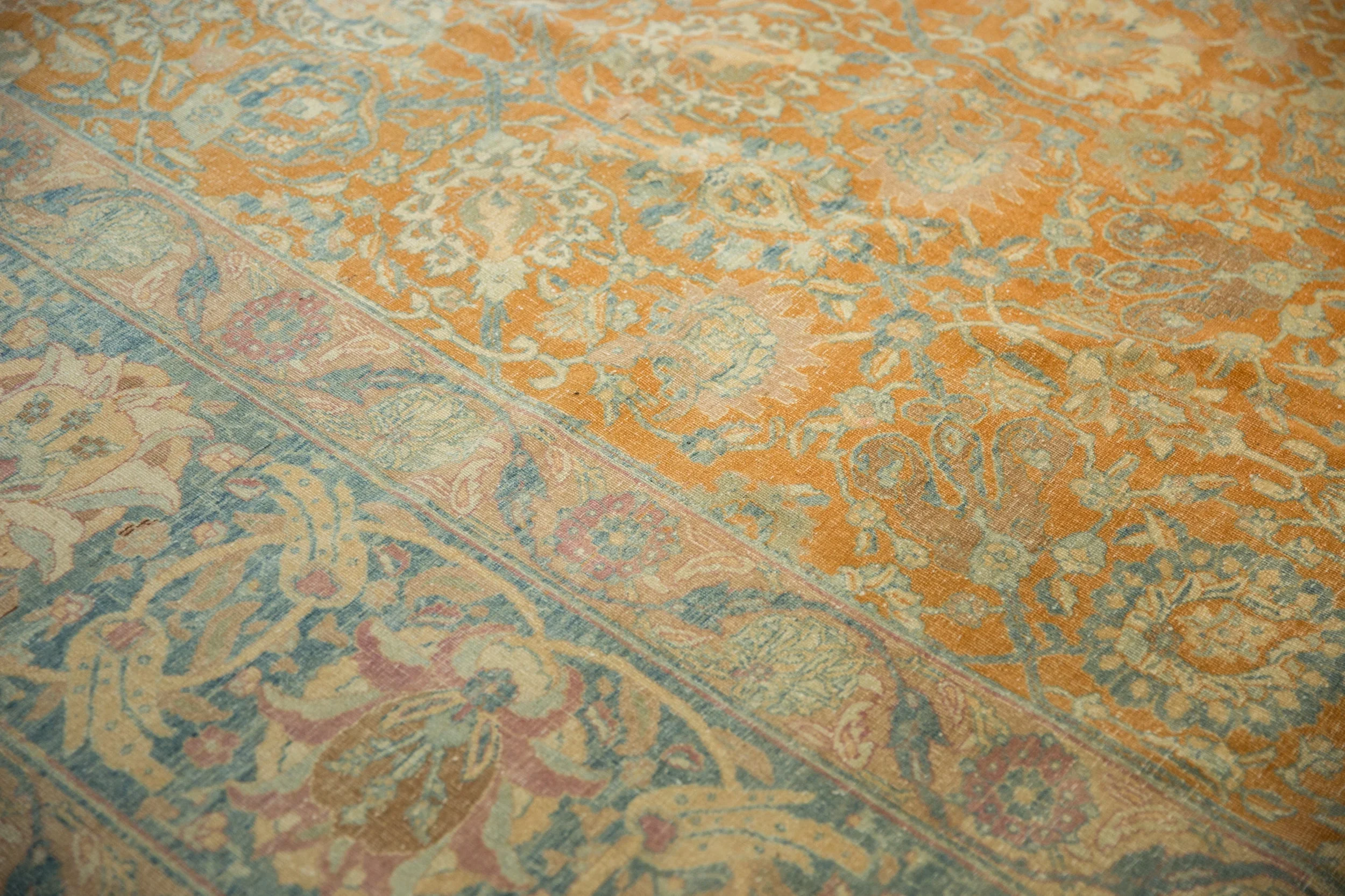 10.5x18.5 Vintage Distressed Tabriz Carpet - Image 5