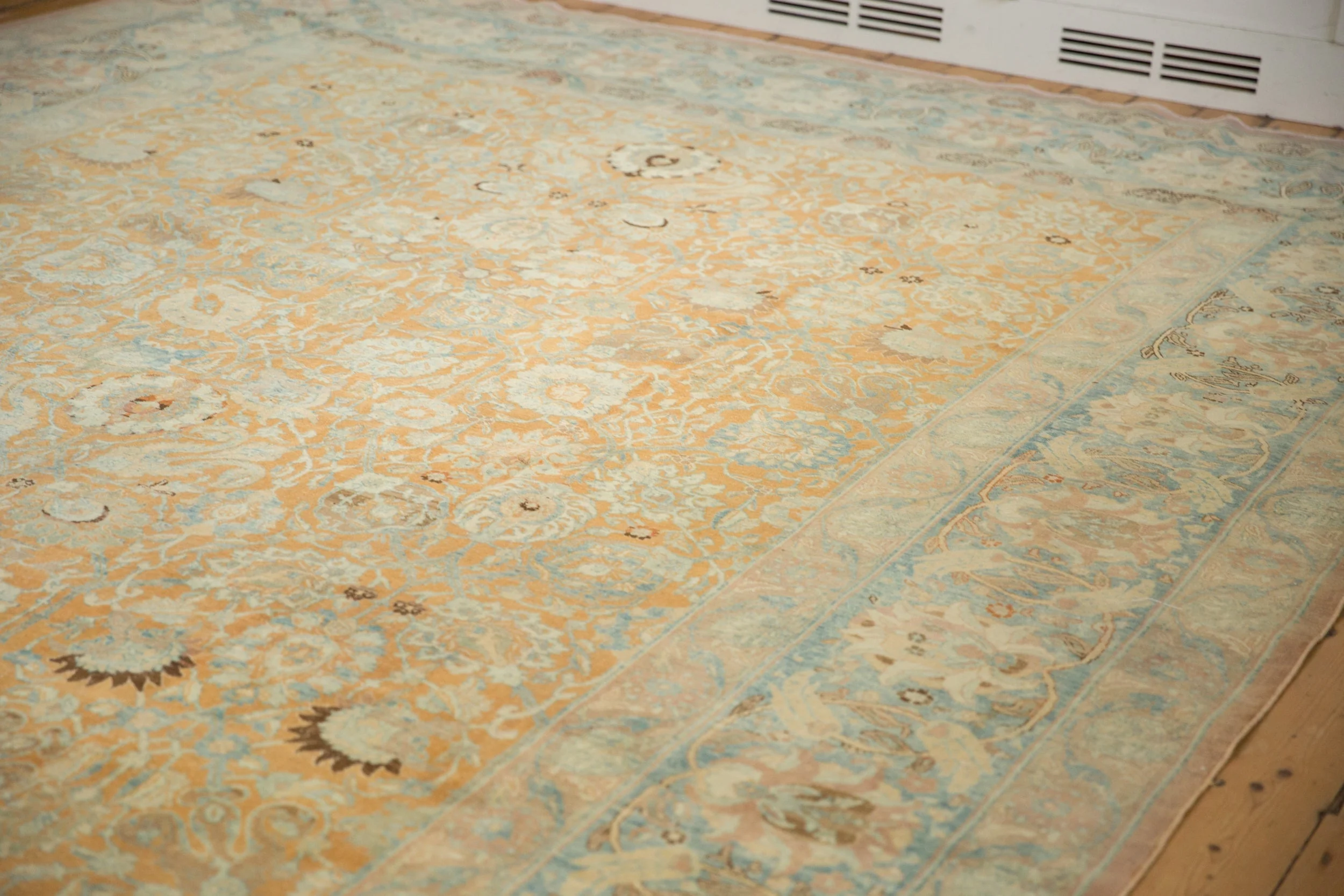 10.5x18.5 Vintage Distressed Tabriz Carpet - Image 7