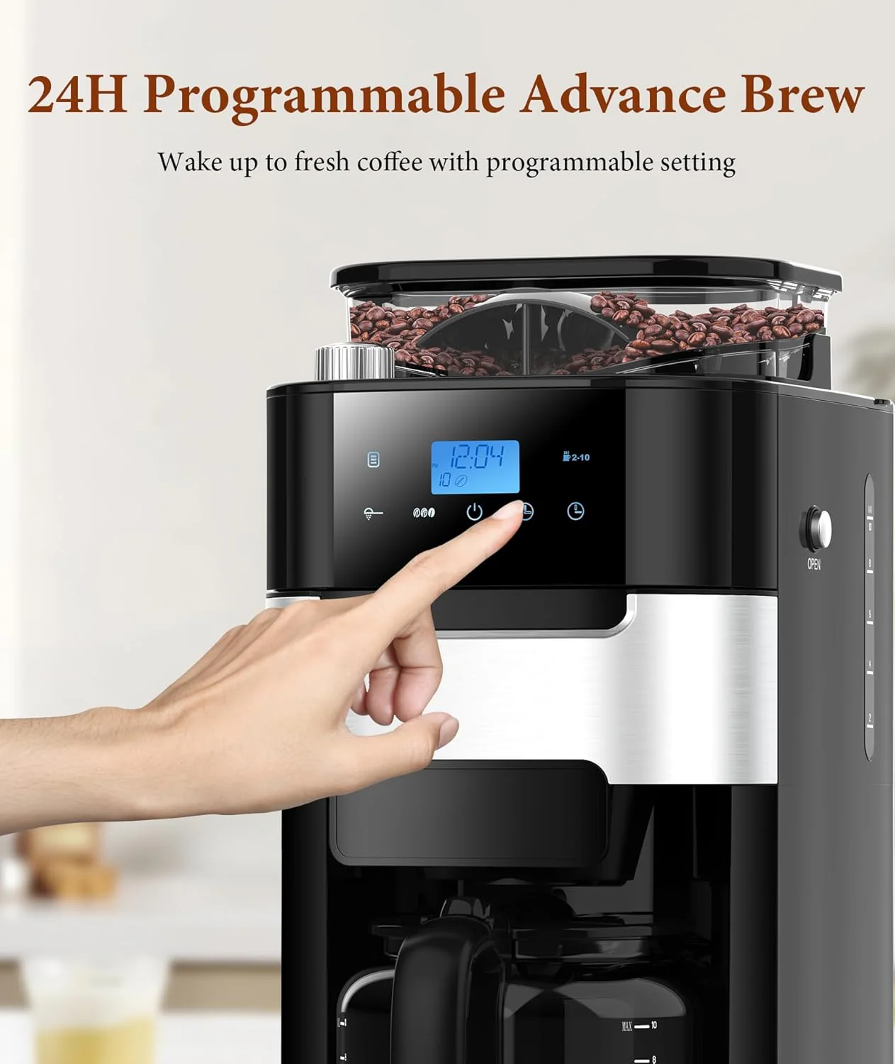 10-Cup Drip Coffee Maker with Built-In Grinde CM8025 - Image 5