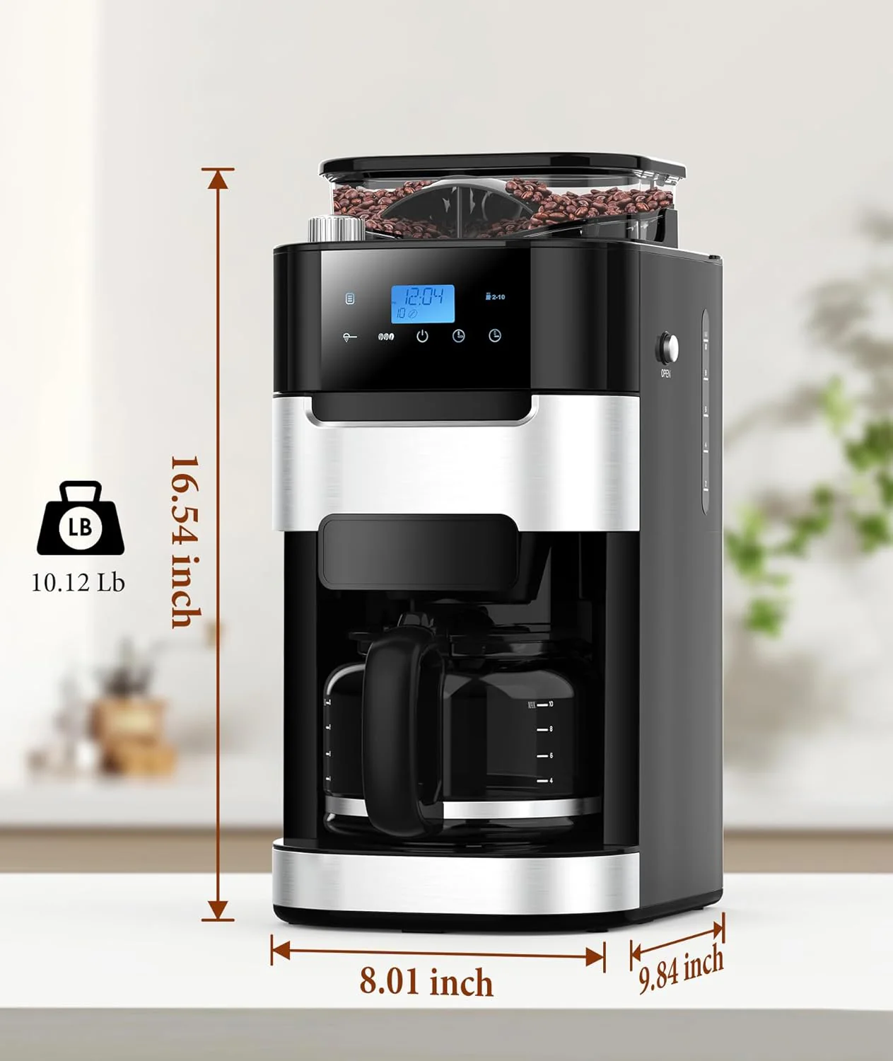 10-Cup Drip Coffee Maker with Built-In Grinde CM8025 - Image 8