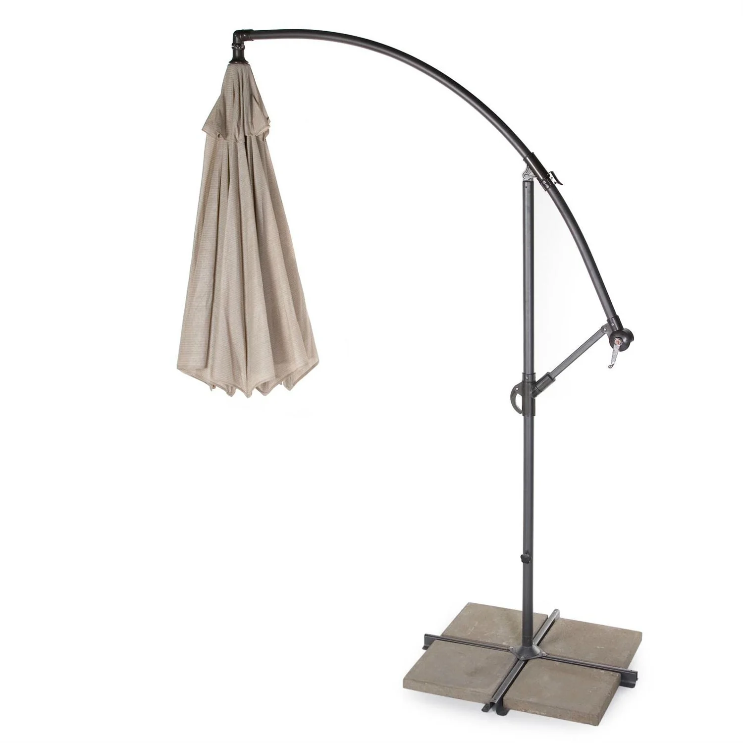 10 Foot Mocha Offset Patio Canopy Umbrella Rotates 360 Degrees - Image 2