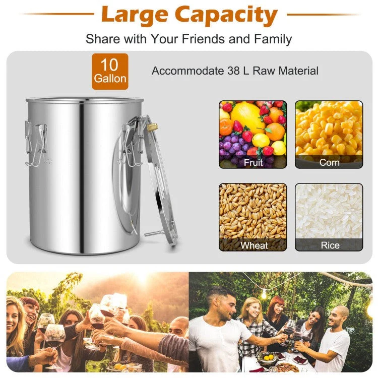 10 Gallon Stainless Steel Alcohol Still Fermenting / Distilling Kit - Image 4