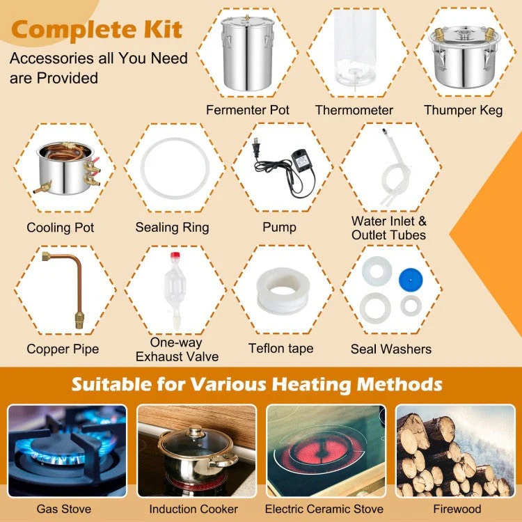 10 Gallon Stainless Steel Alcohol Still Fermenting / Distilling Kit - Image 5