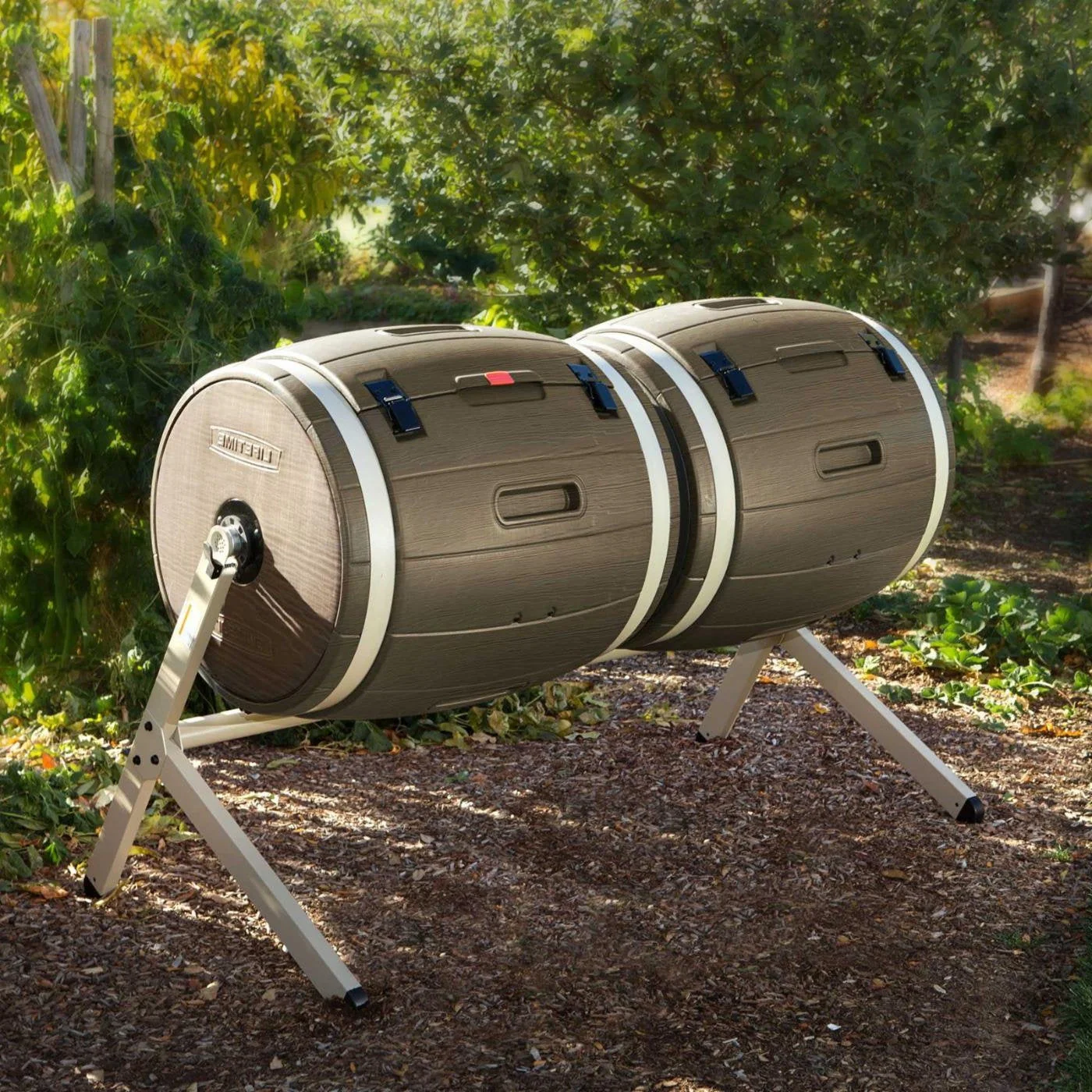 100-Gallon Compost Bin Tumbler Double Rotating Composter - Image 3