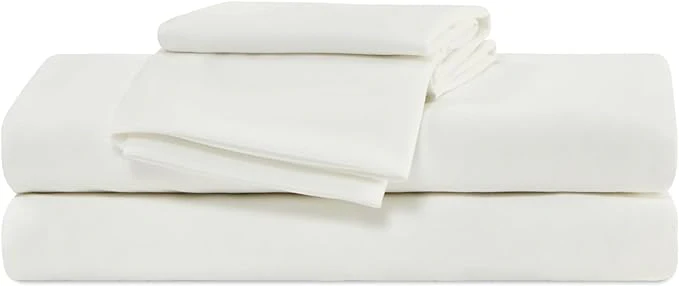 100% Microfiber Jersey Knit Sheet Set with Pillowcase-White - Image 6