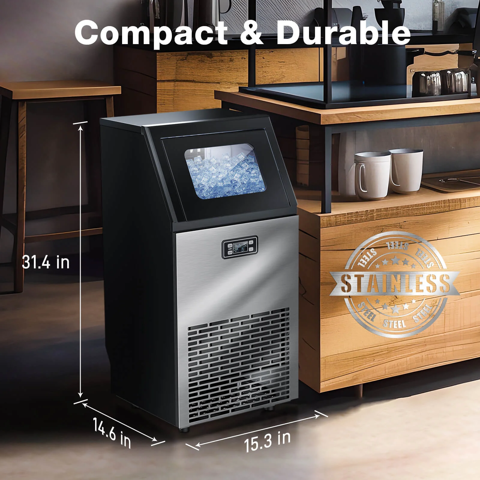 100LBS/200LBS/265LBS Freestanding Commercial Ice Maker Z5845A - Image 3