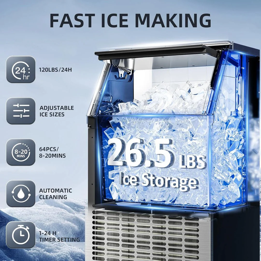 100LBS/200LBS/265LBS Freestanding Commercial Ice Maker Z5845A - Image 37