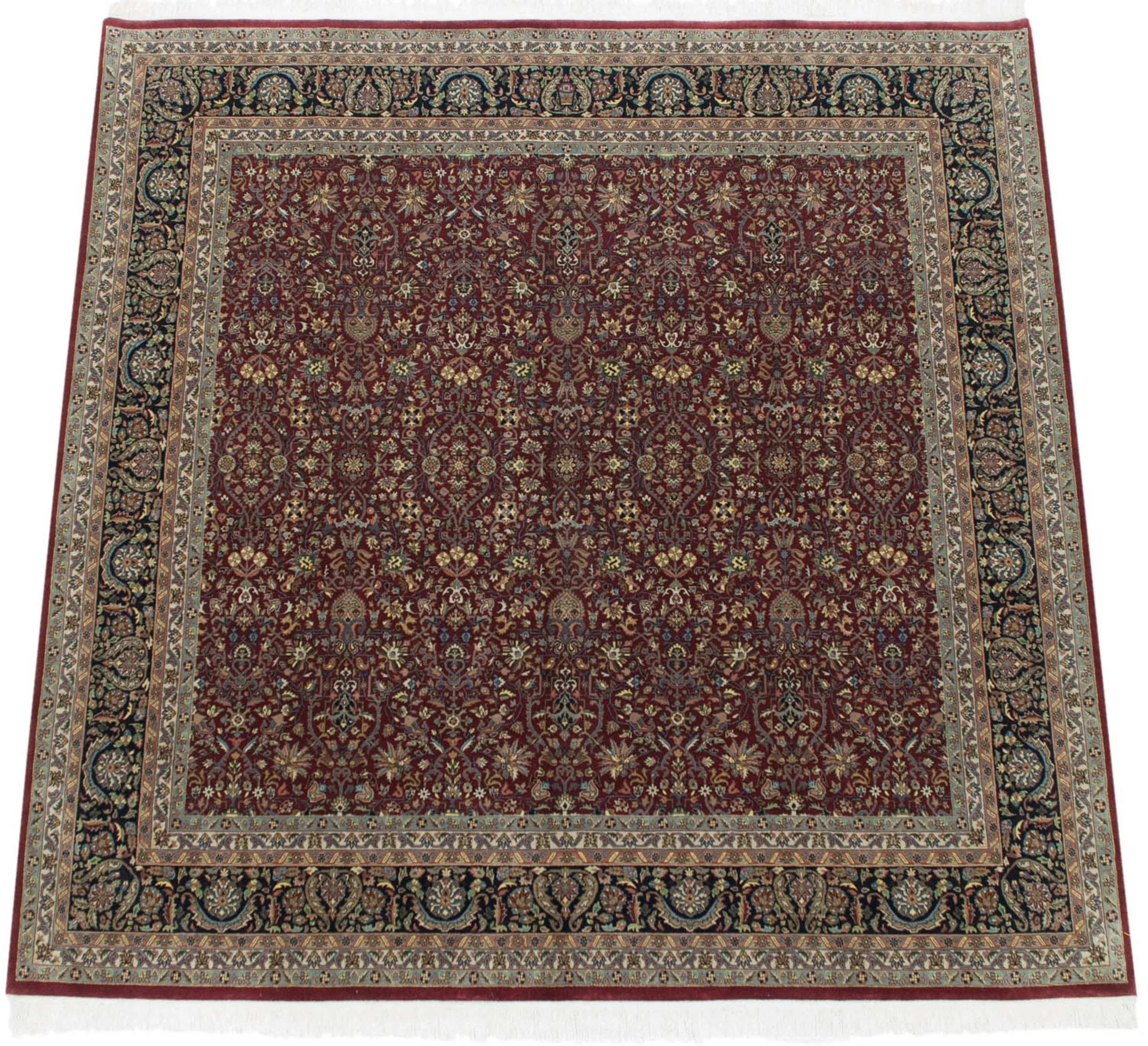 10x10 New Indian Tabriz Design Square Carpet - Image 2