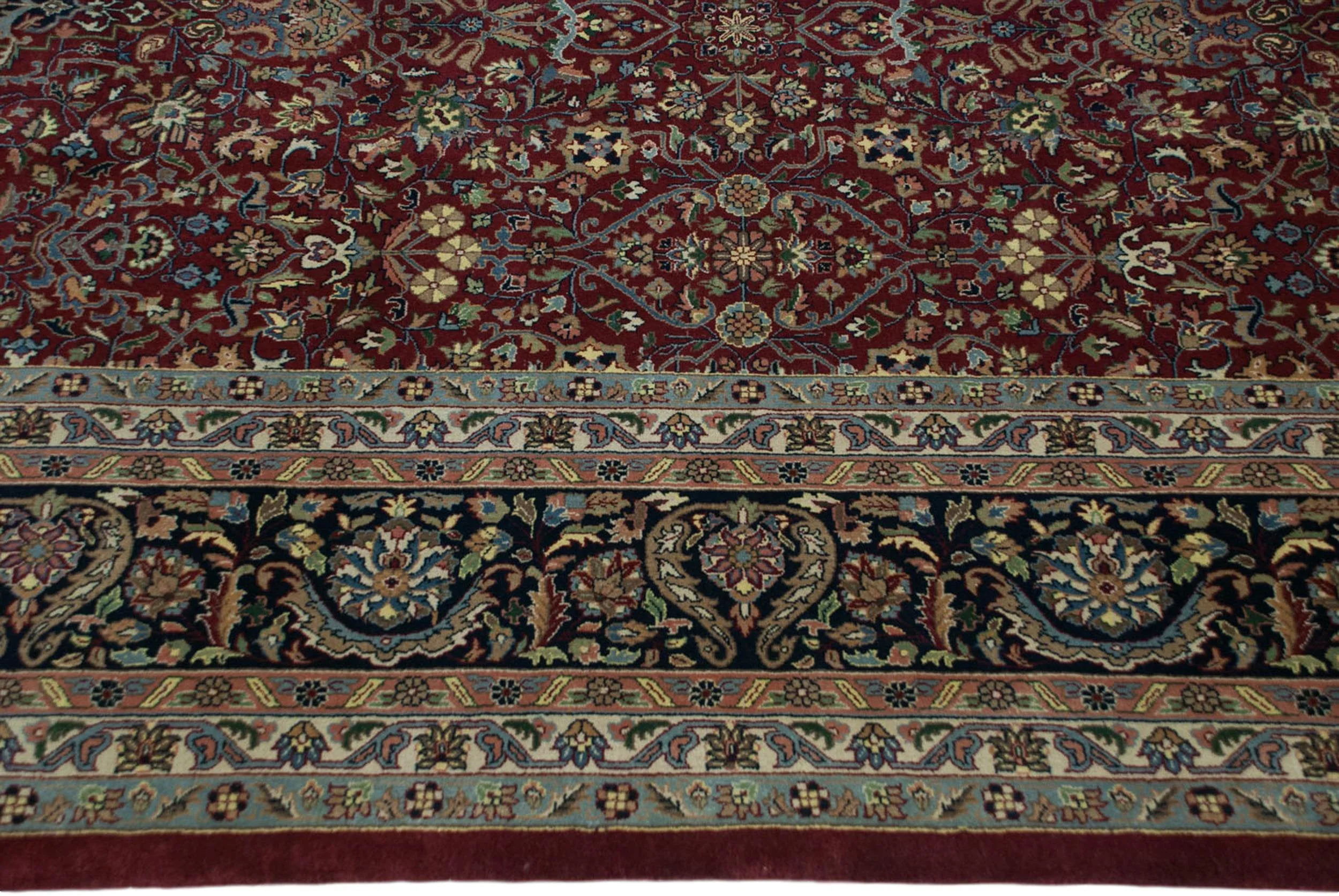 10x10 New Indian Tabriz Design Square Carpet - Image 3