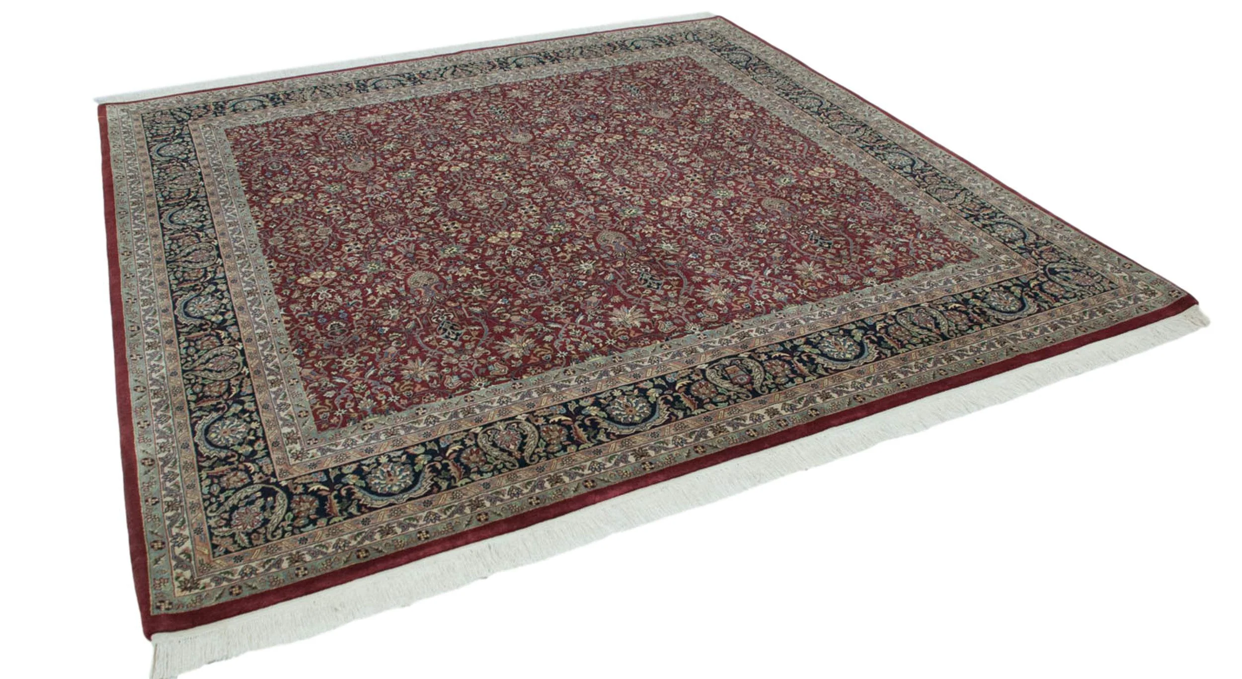 10x10 New Indian Tabriz Design Square Carpet - Image 4
