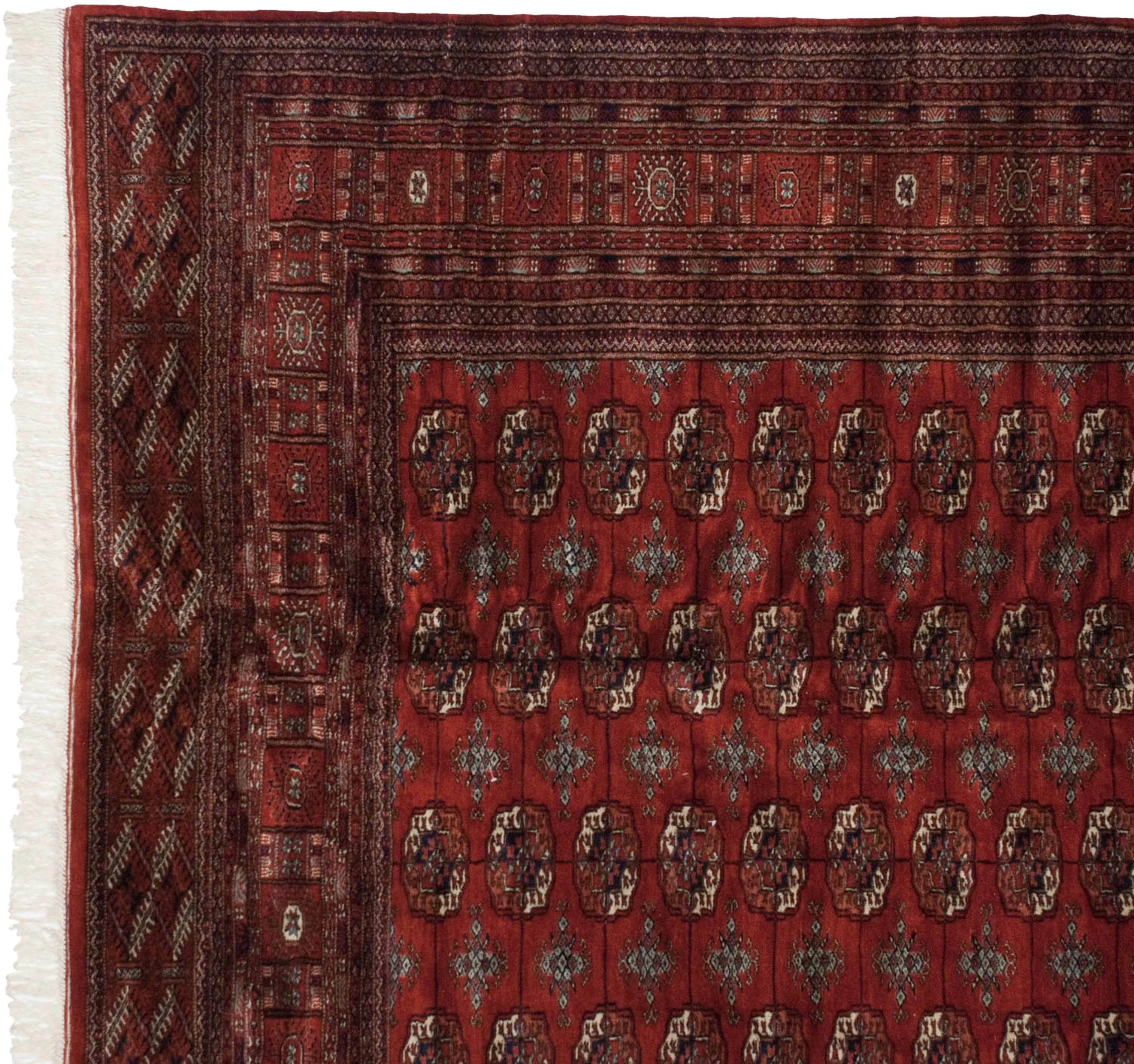 10x10 Vintage Fine Bokhara Square Carpet - Image 3