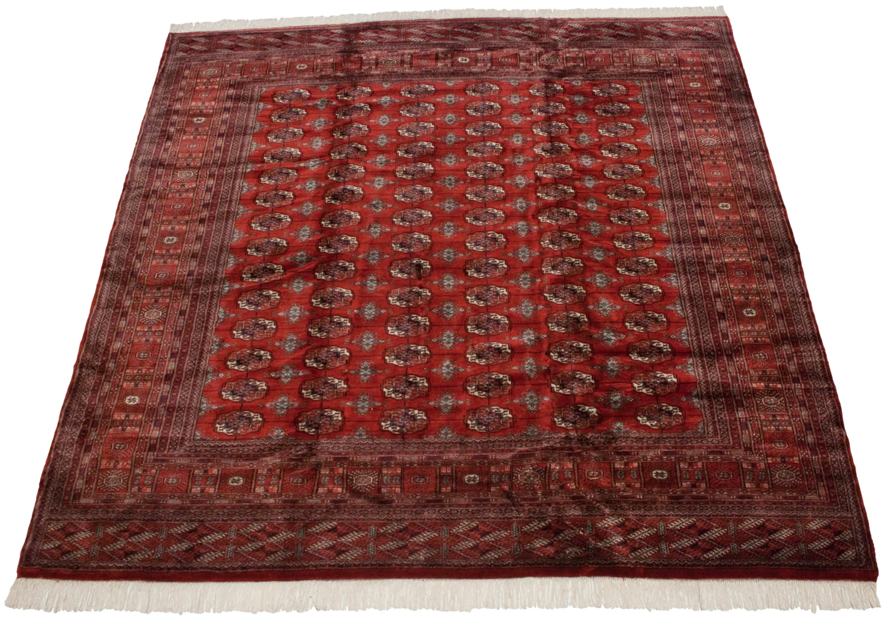 10x10 Vintage Fine Bokhara Square Carpet - Image 7