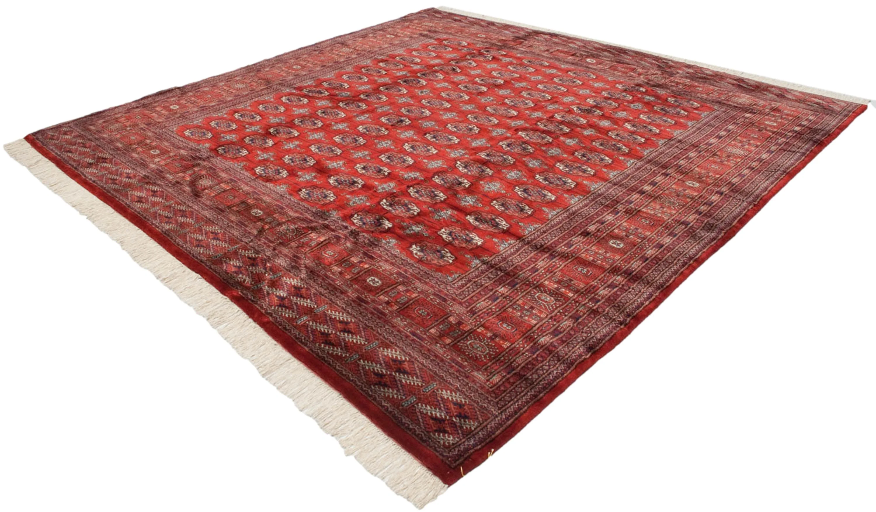 10x10 Vintage Fine Bokhara Square Carpet - Image 9
