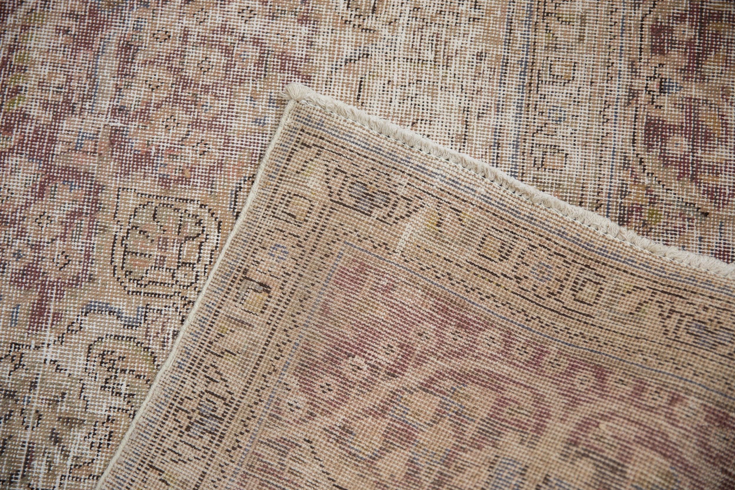 10x12.5 Vintage Distressed Tabriz Carpet - Image 11