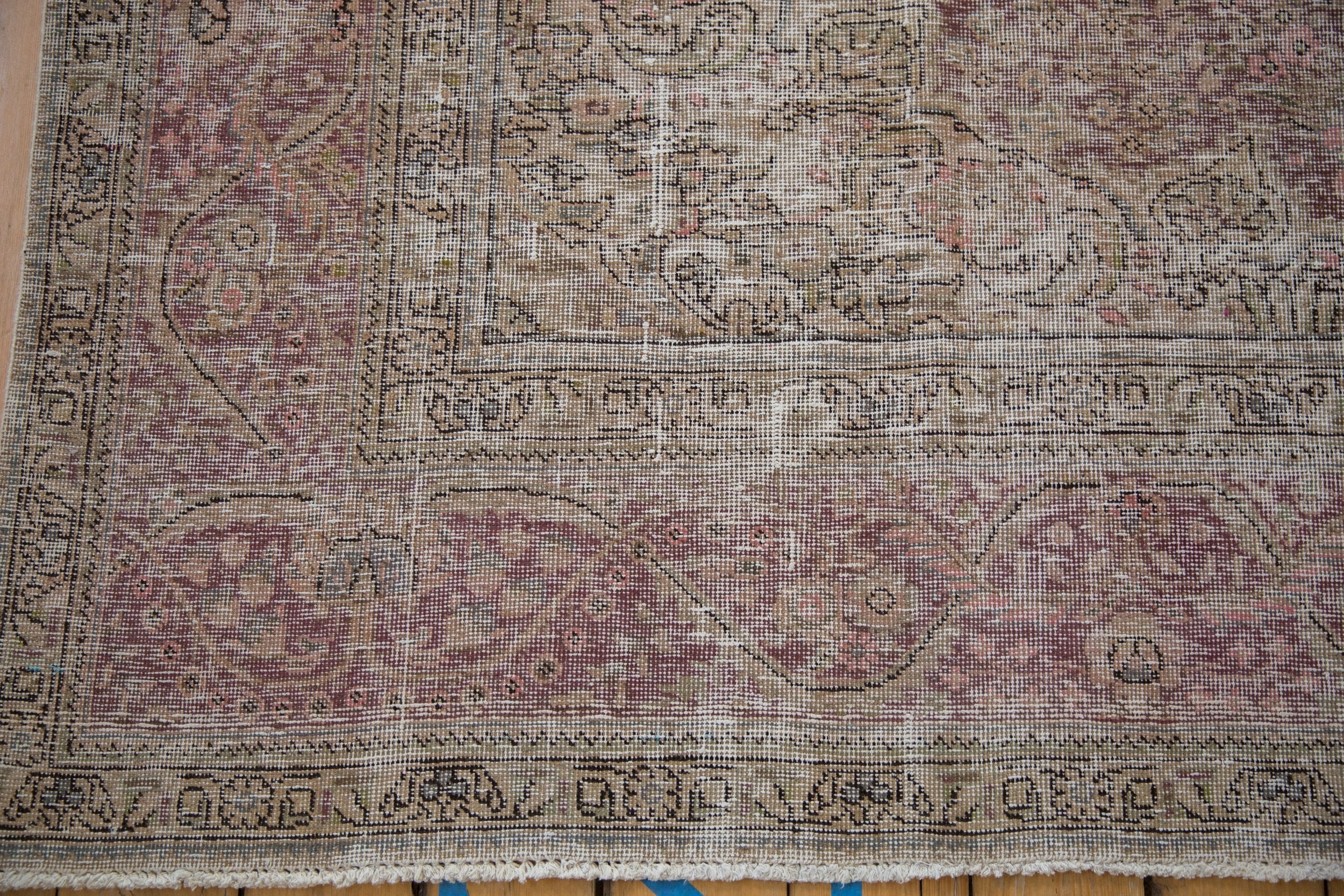 10x12.5 Vintage Distressed Tabriz Carpet - Image 3