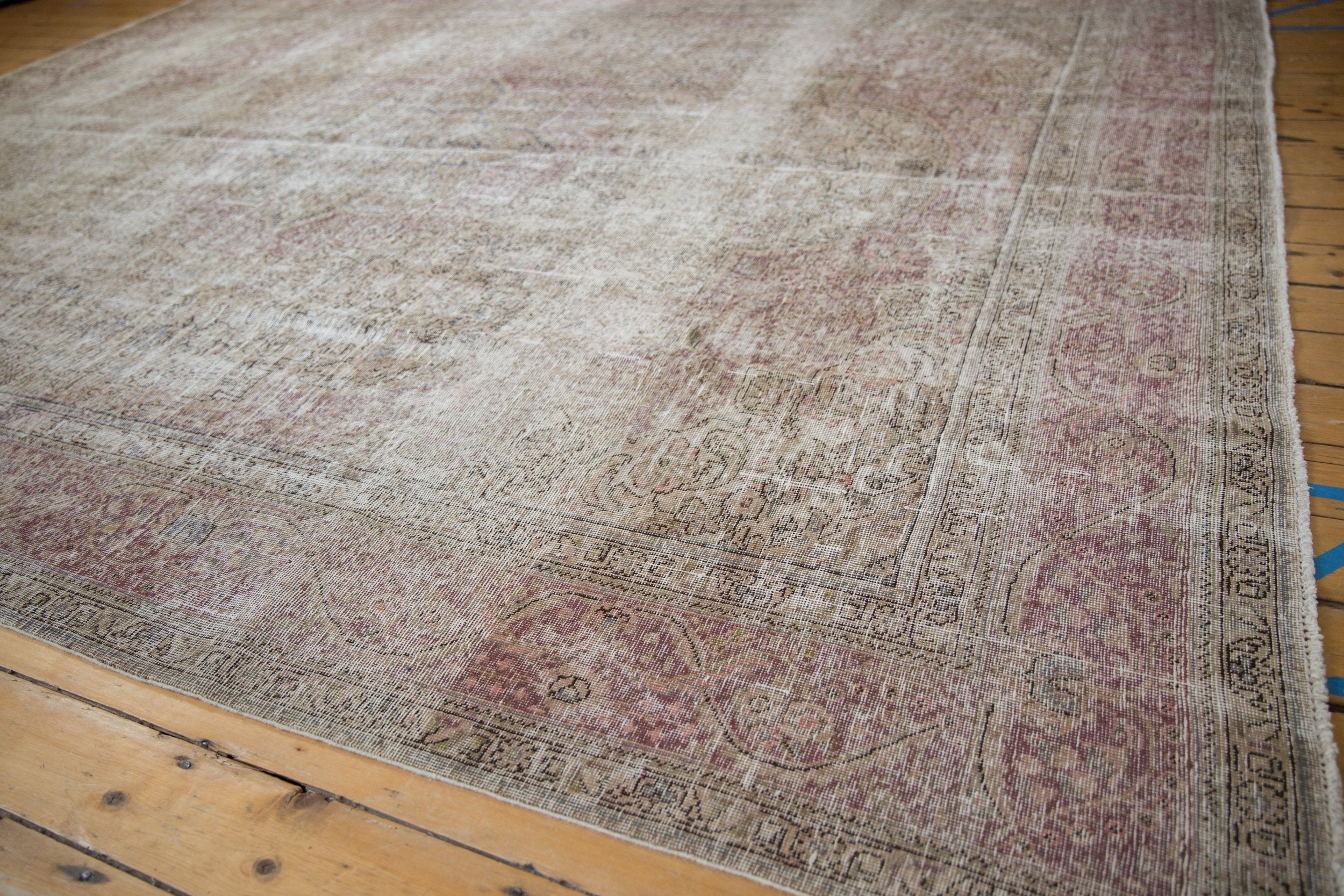 10x12.5 Vintage Distressed Tabriz Carpet - Image 4