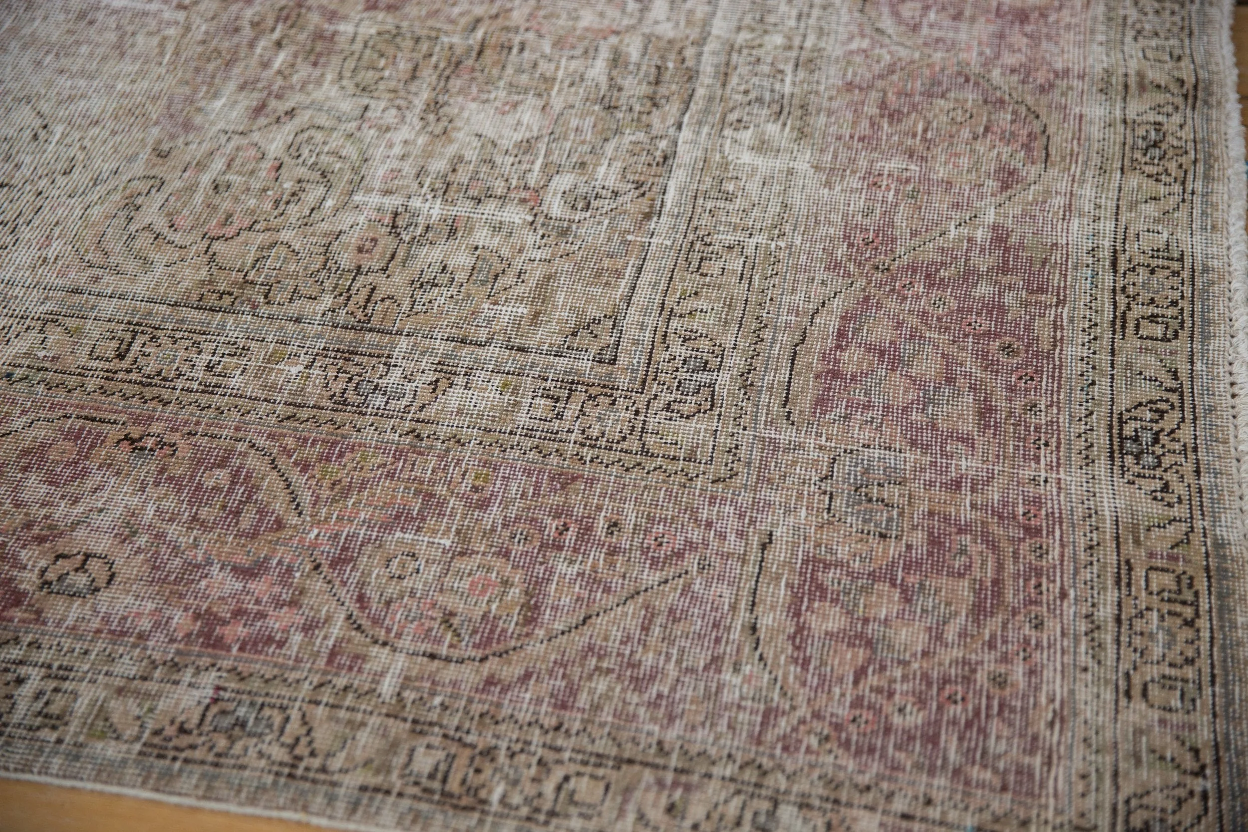10x12.5 Vintage Distressed Tabriz Carpet - Image 5