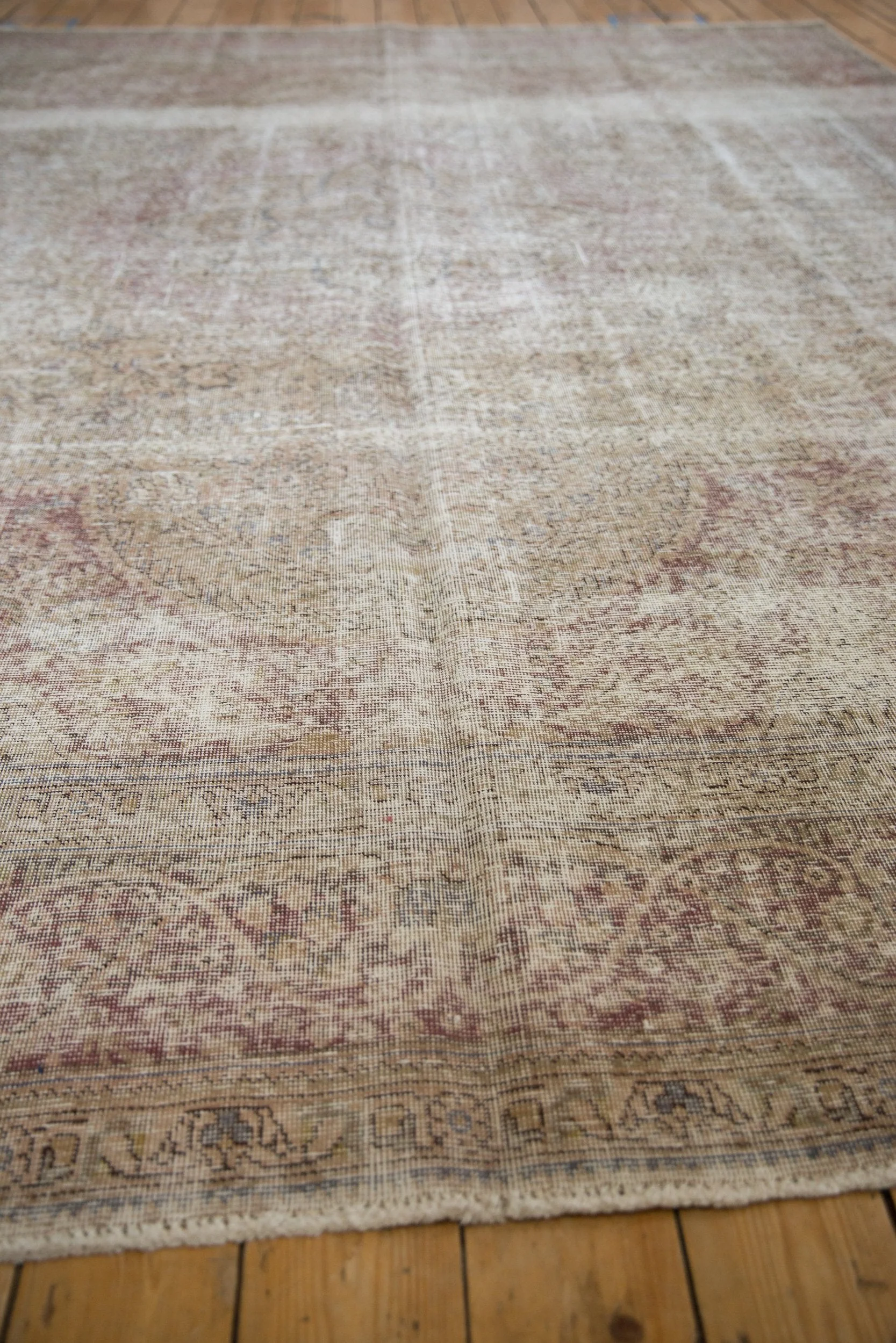10x12.5 Vintage Distressed Tabriz Carpet - Image 7