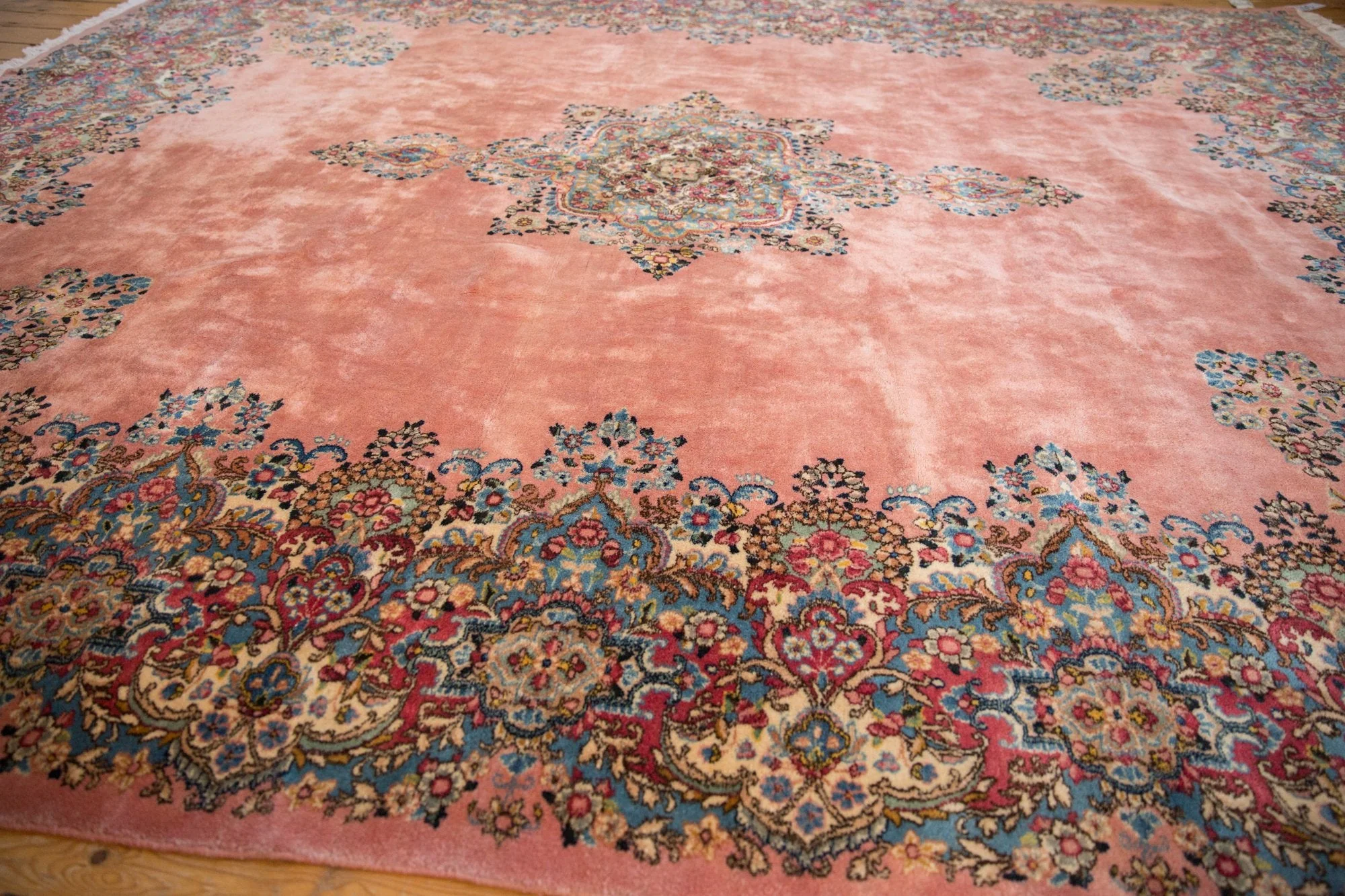 10x12 Vintage Kerman Carpet - Image 9