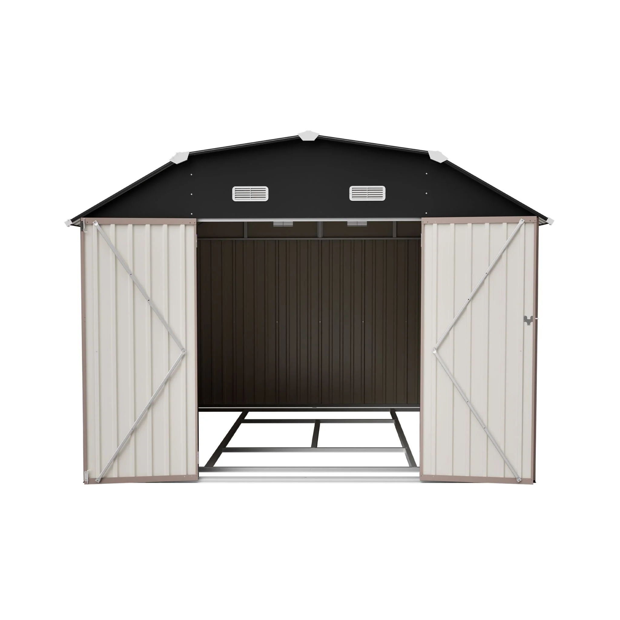 [10X12FT] Alora Heavy-Duty Outdoor Metal Storage Shed With Floor (SAK91820) - Image 13