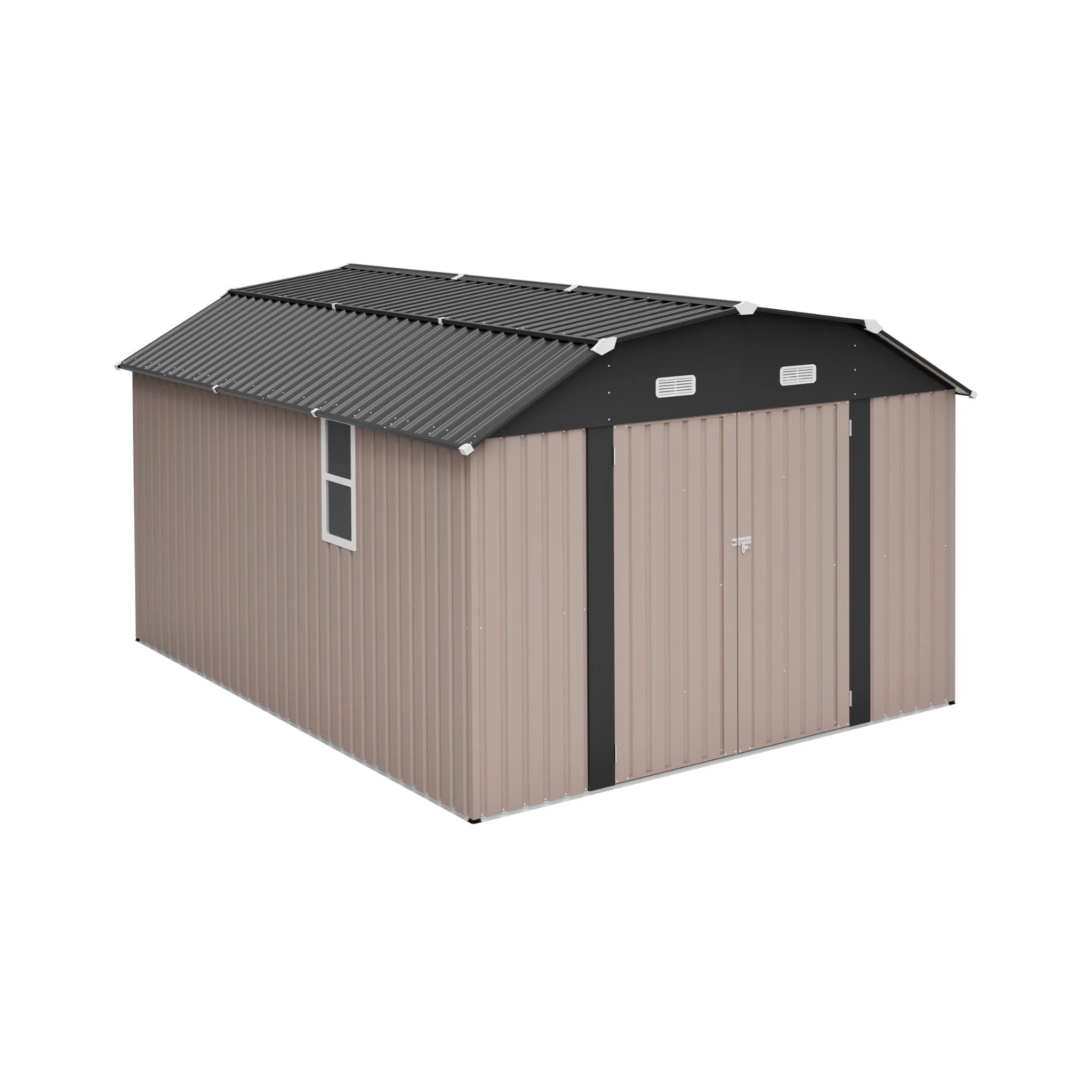 [10X12FT] Alora Heavy-Duty Outdoor Metal Storage Shed With Floor (SAK91820) - Image 16