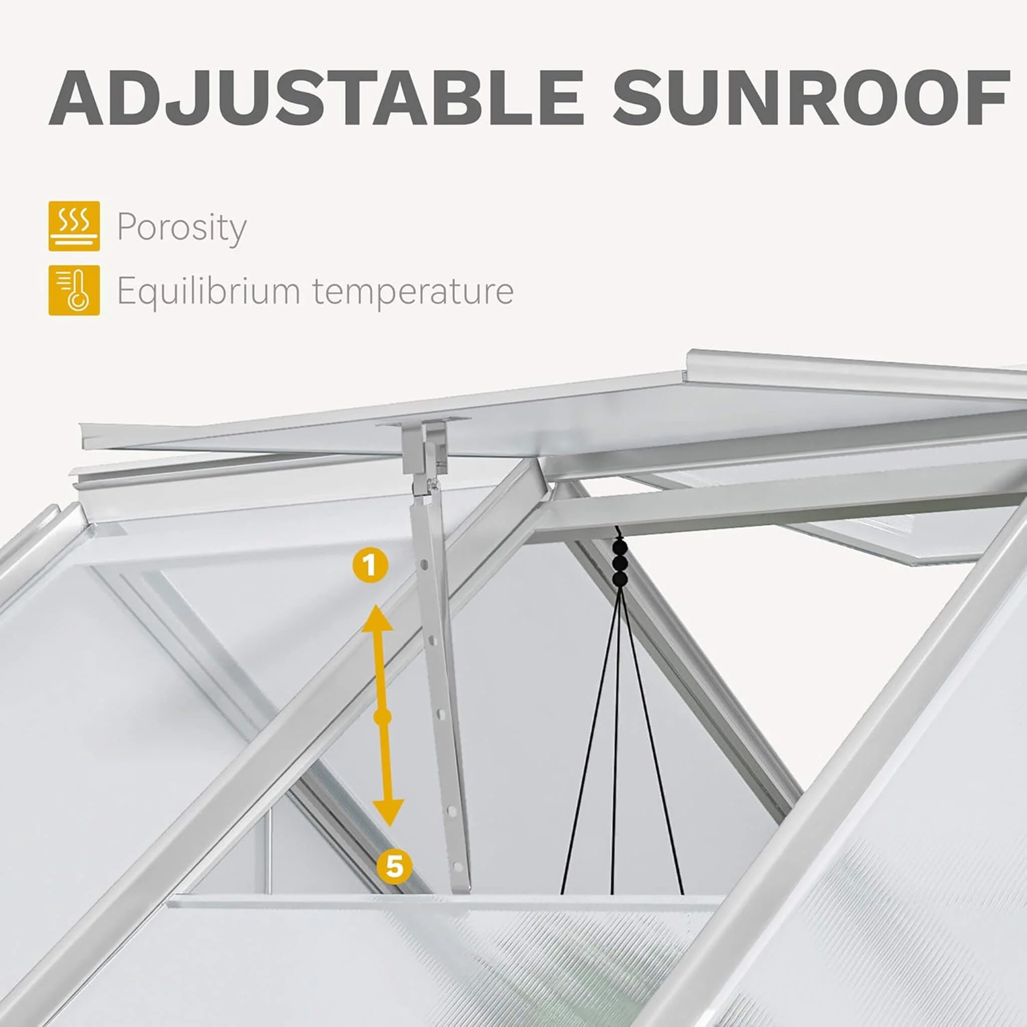 [10X12FT] Large Polycarbonate Walk-In Garden Greenhouse With Vent Window, 4MM (SAK71528) - Image 5