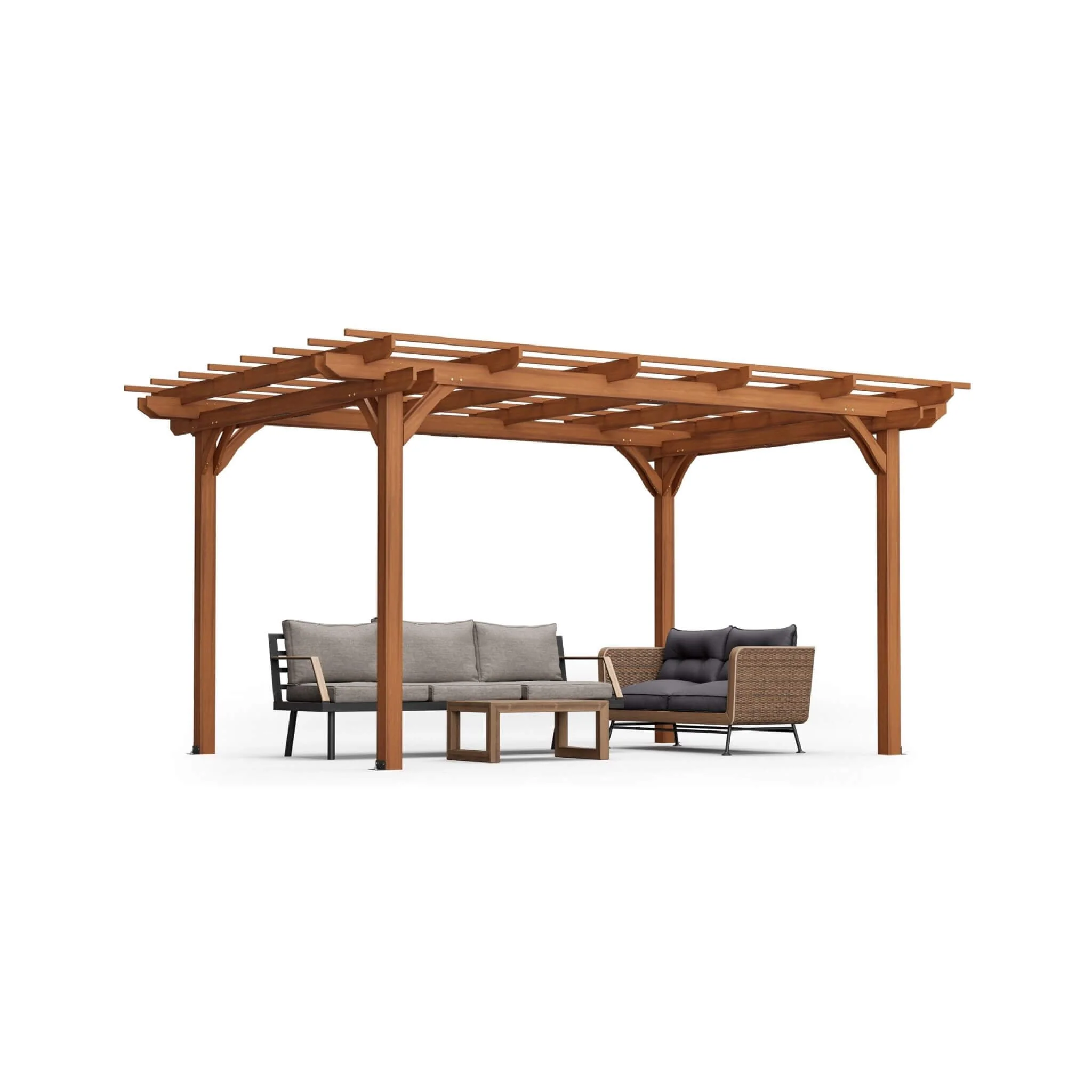 [10X12FT] Alora Premium Extra Large Outdoor Weather-Resistant Wooden Grape Pergola (SAK16278) - Image 9
