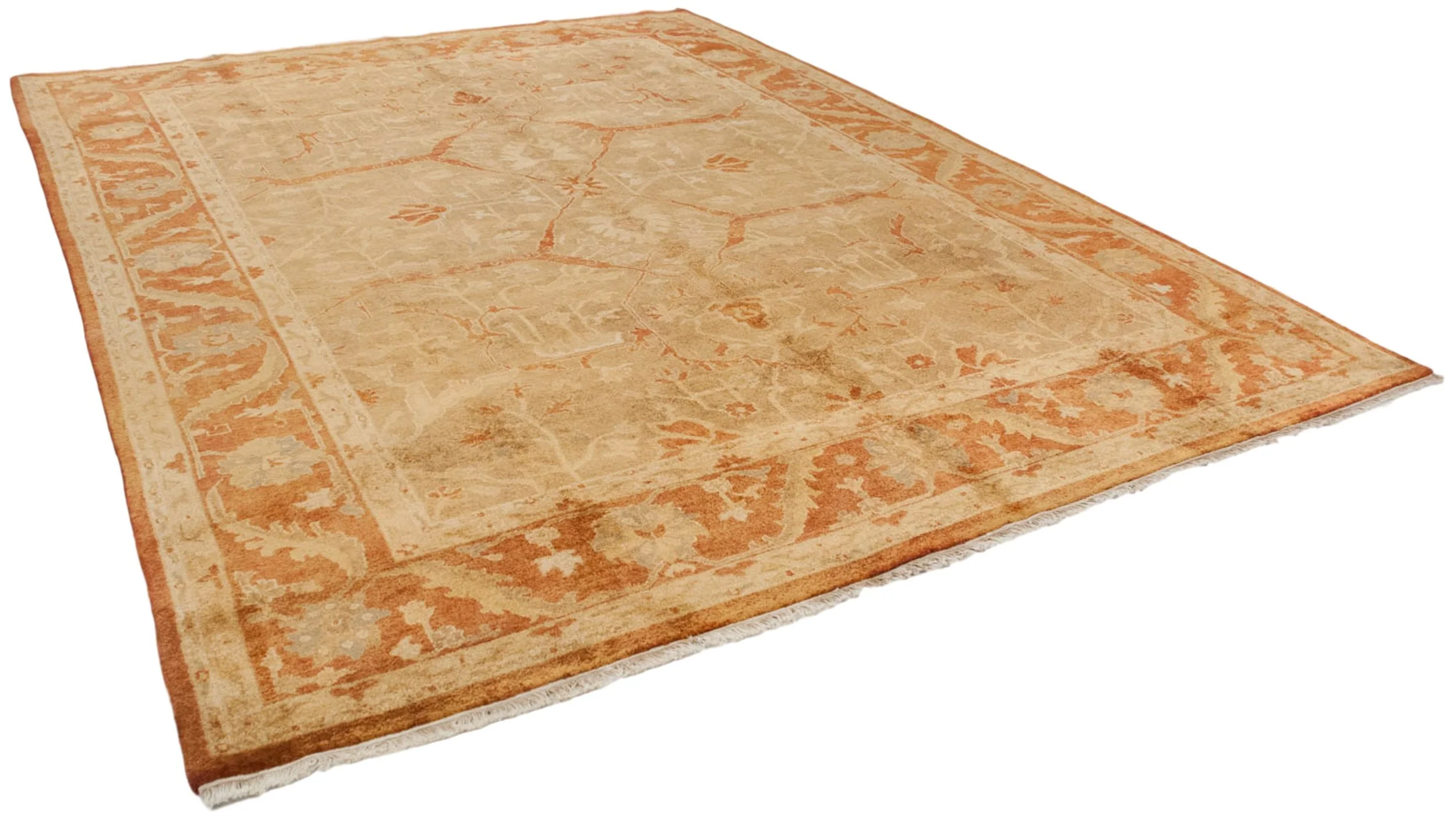 RESERVED 10x13.5 New Gold Wash Indian Oushak Design Carpet - Image 10