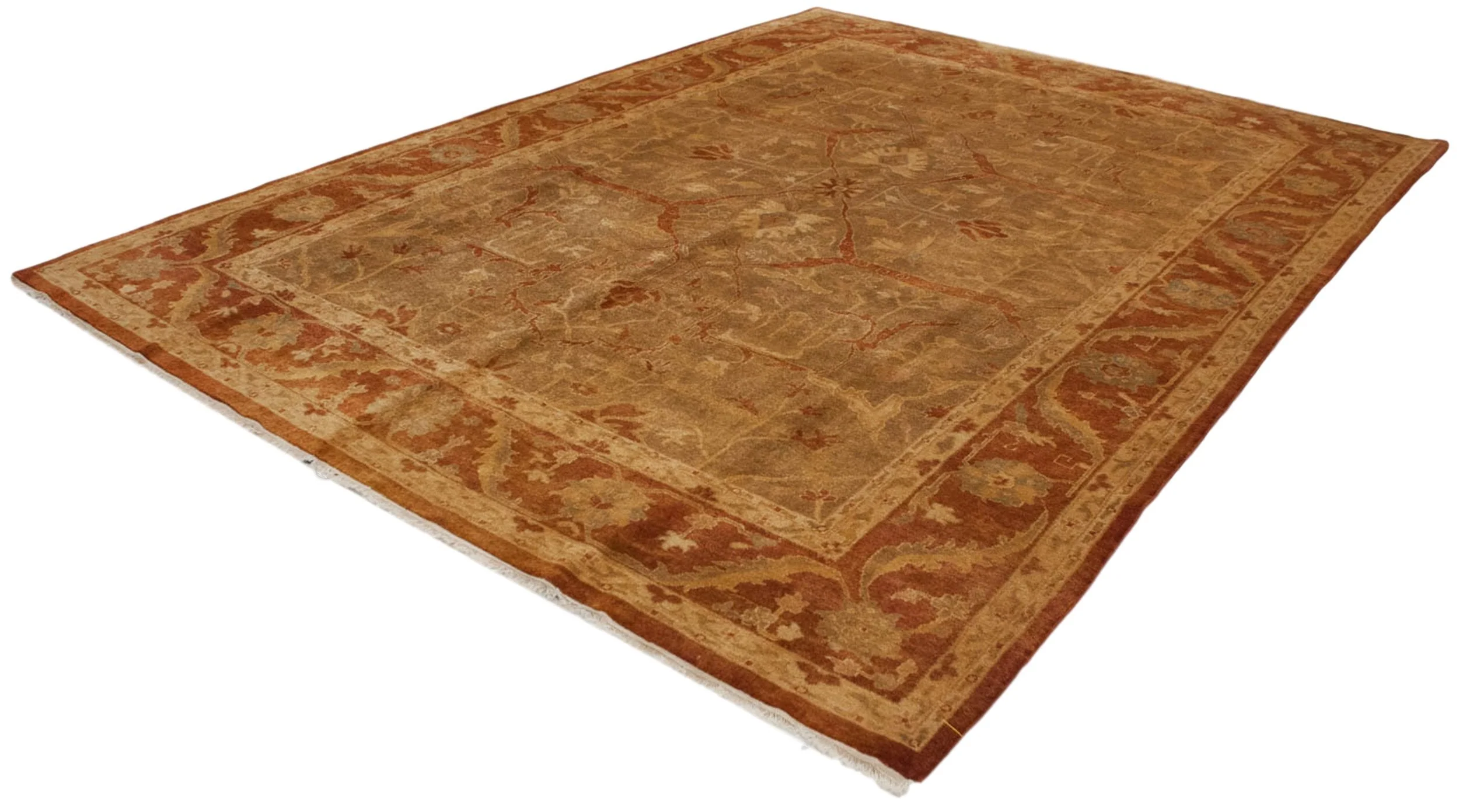 RESERVED 10x13.5 New Gold Wash Indian Oushak Design Carpet - Image 11