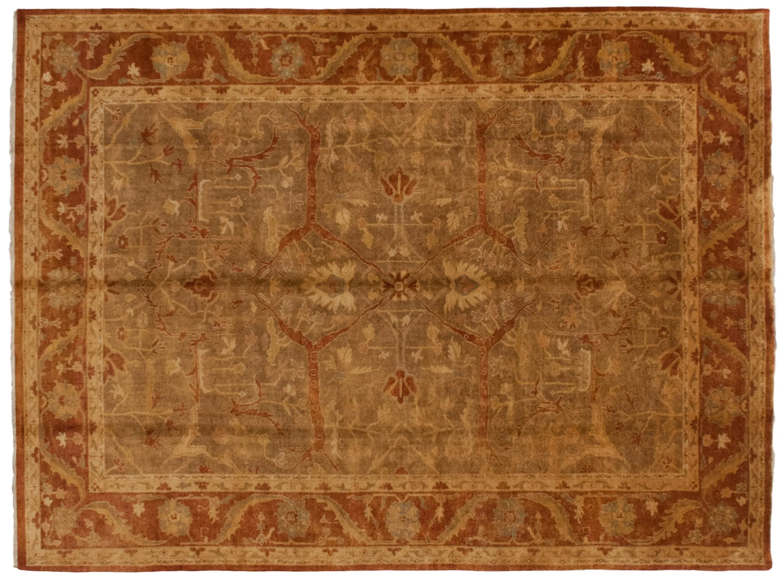RESERVED 10x13.5 New Gold Wash Indian Oushak Design Carpet - Image 9