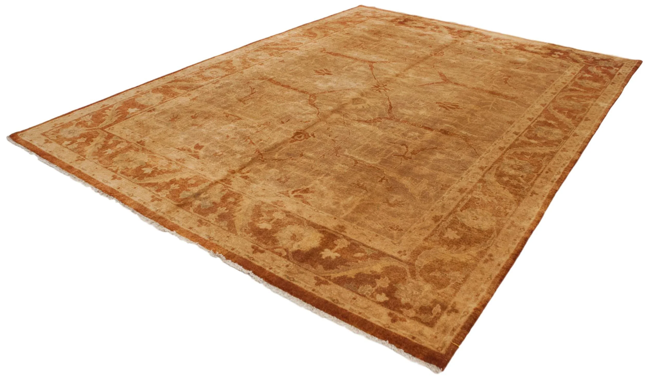 10x13.5 New Gold Wash Indian Oushak Design Carpet - Image 10