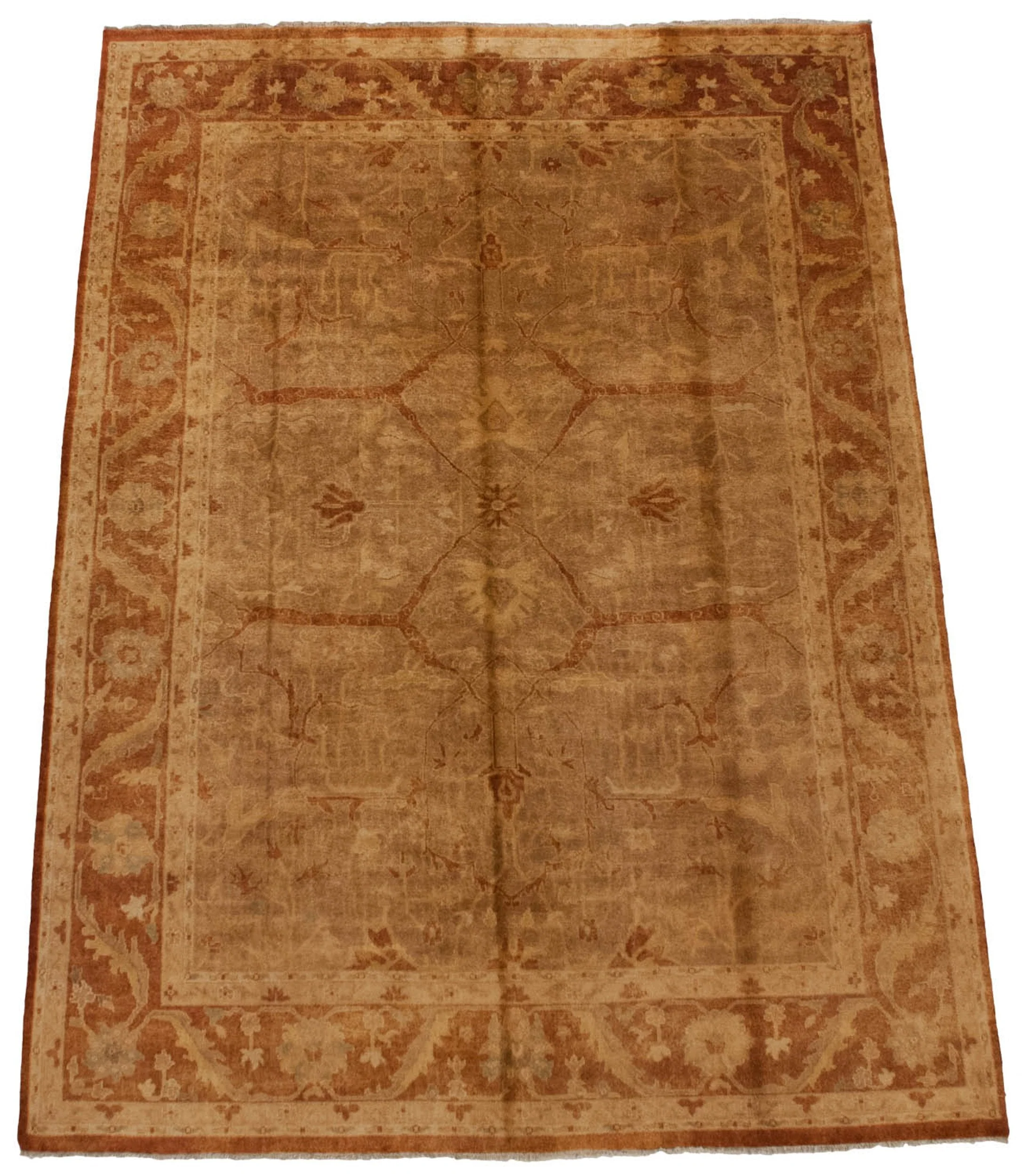 10x13.5 New Gold Wash Indian Oushak Design Carpet - Image 2