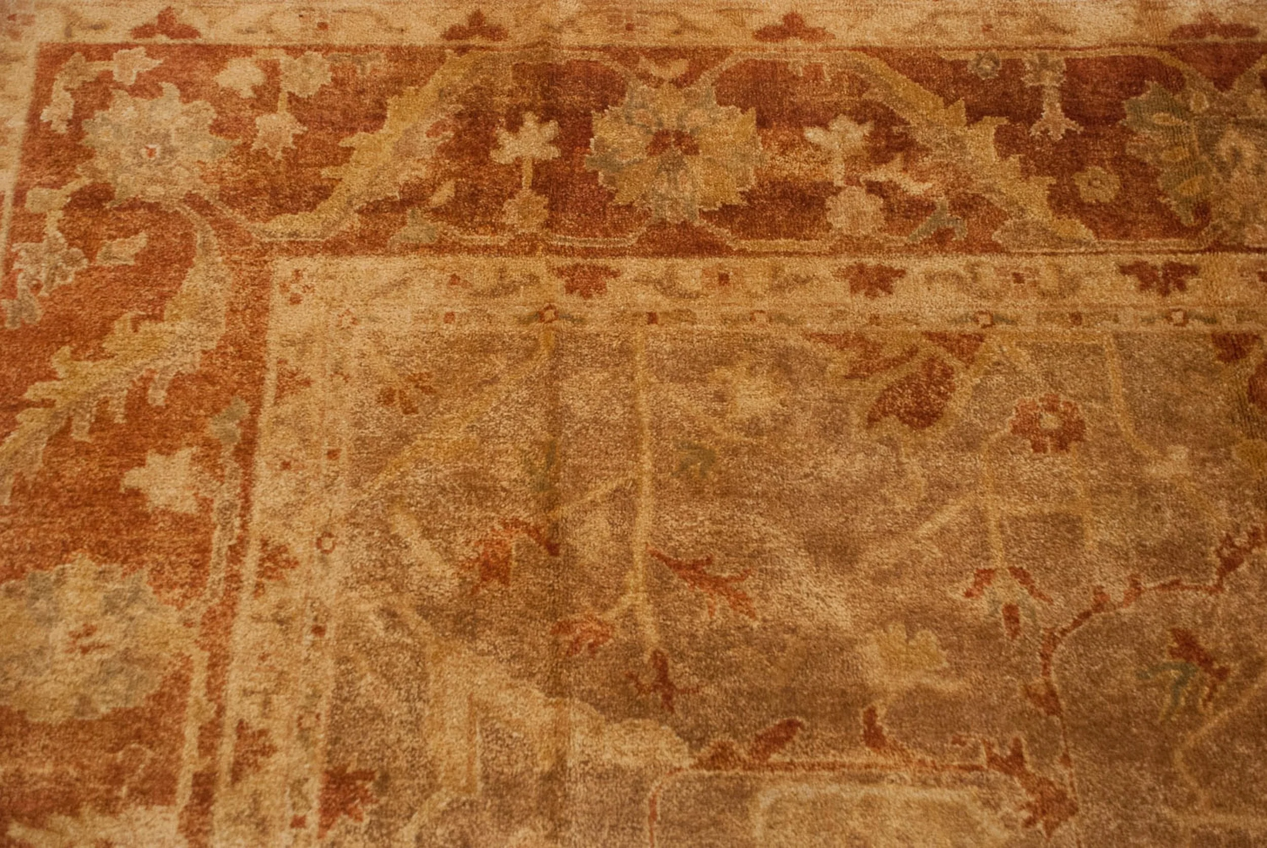 10x13.5 New Gold Wash Indian Oushak Design Carpet - Image 8