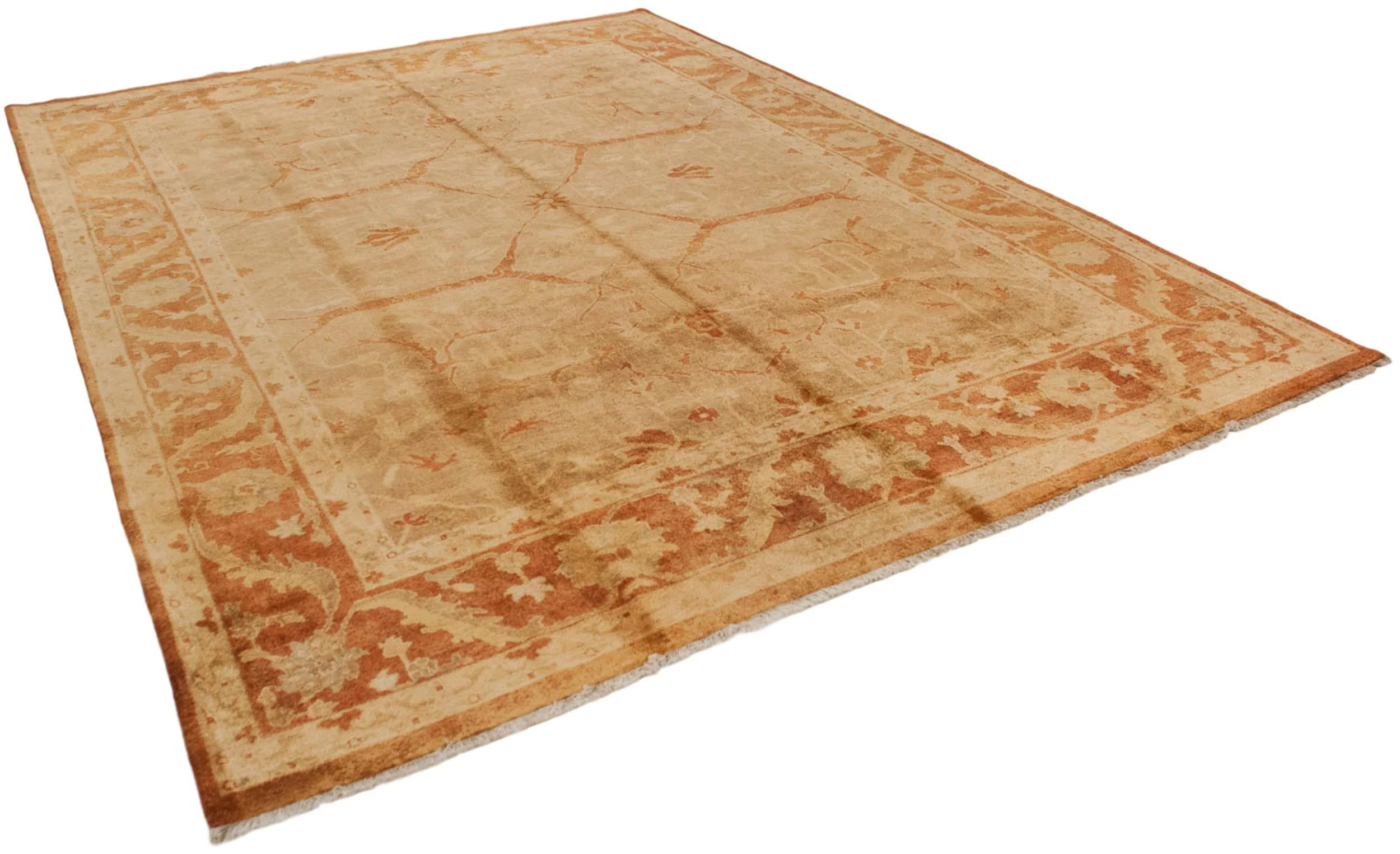 10x13.5 New Gold Wash Indian Oushak Design Carpet - Image 9