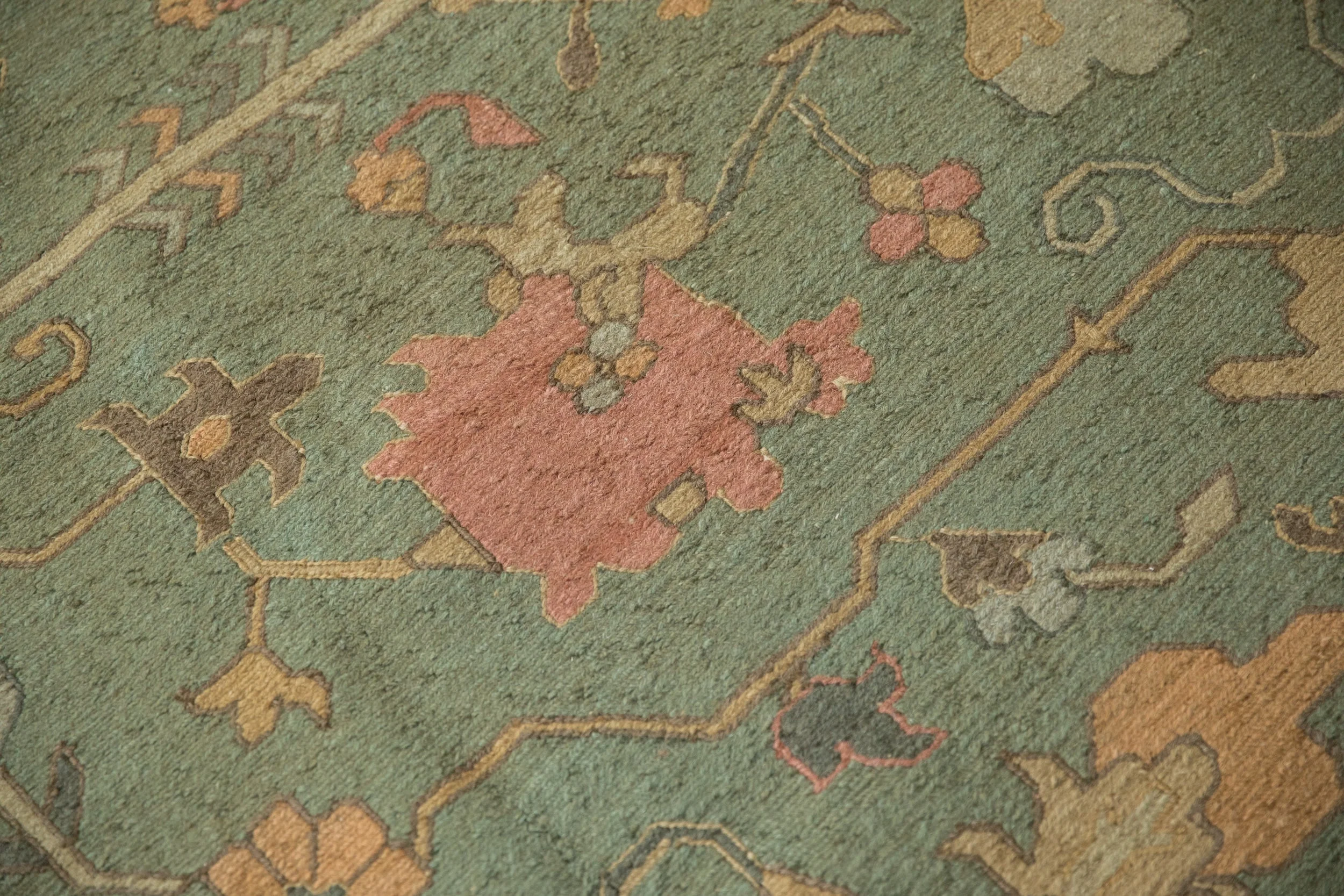 10x13.5 New Tea Washed Indian Soumac Design Carpet - Image 10
