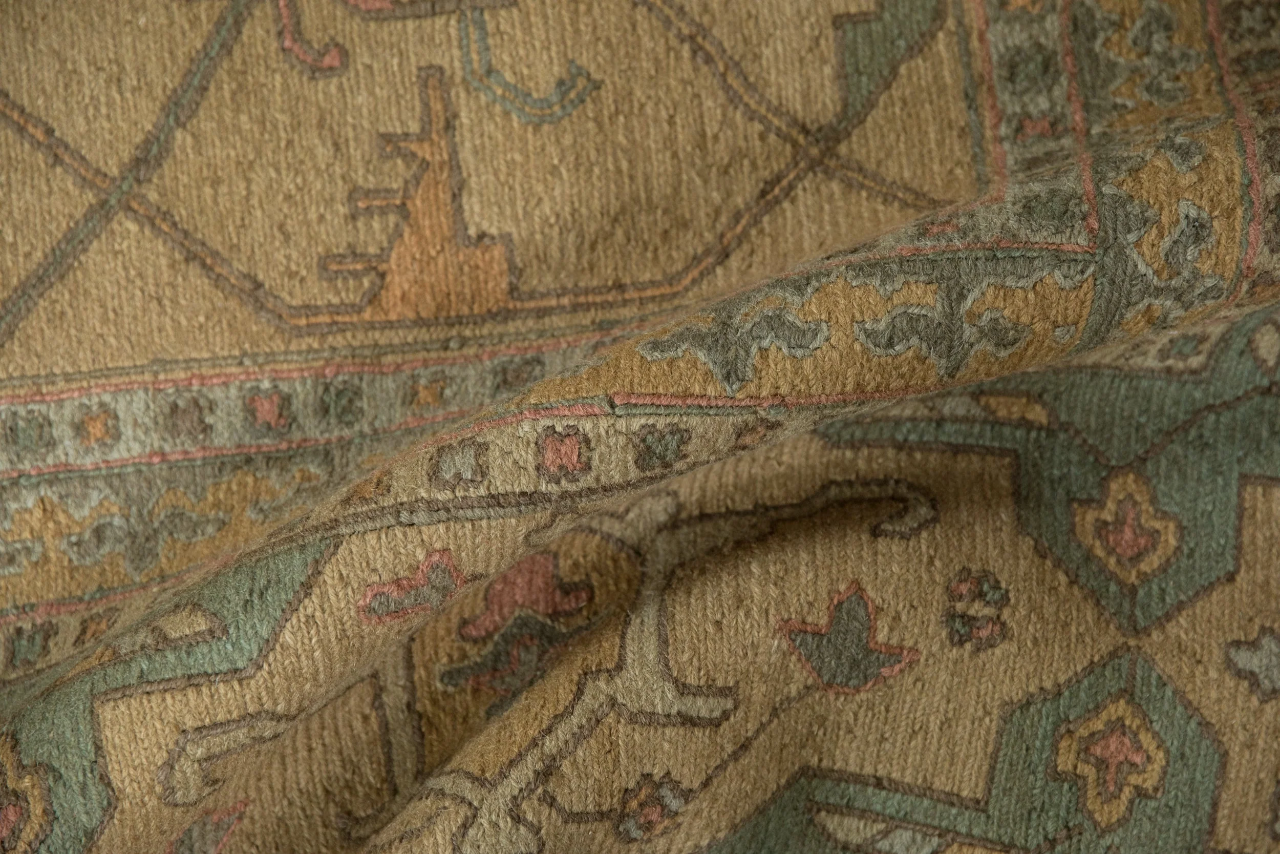10x13.5 New Tea Washed Indian Soumac Design Carpet - Image 11