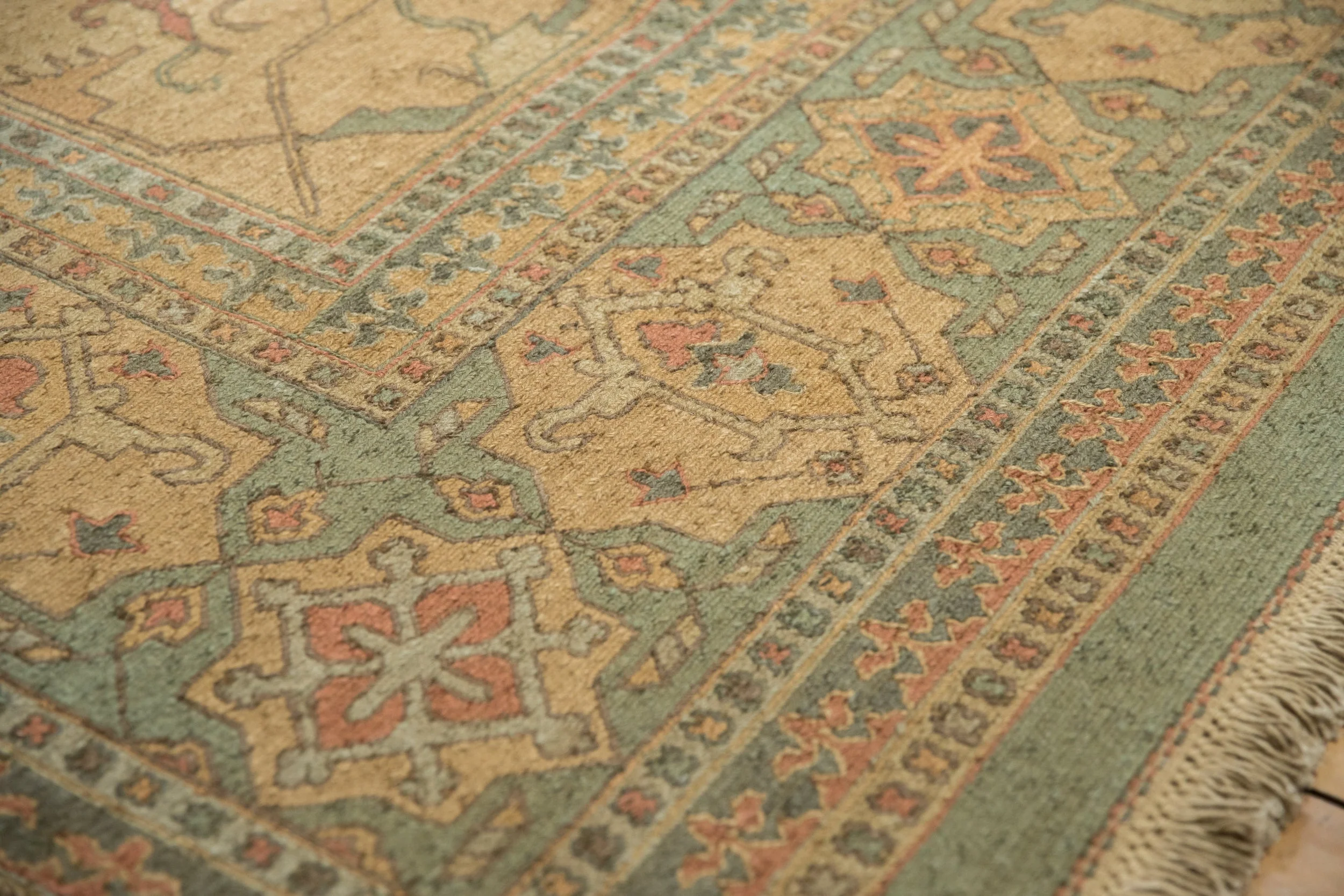 10x13.5 New Tea Washed Indian Soumac Design Carpet - Image 4