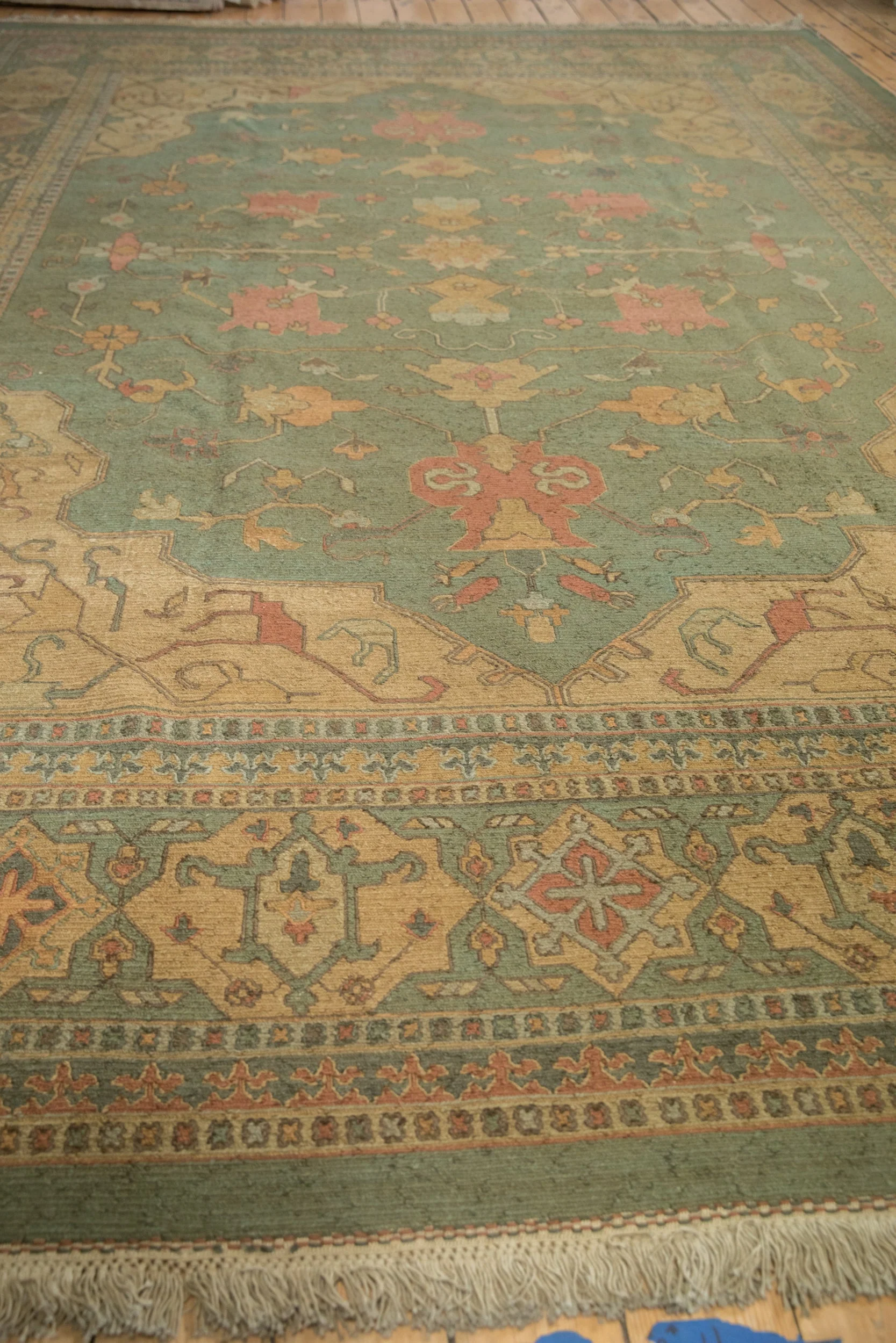 10x13.5 New Tea Washed Indian Soumac Design Carpet - Image 5