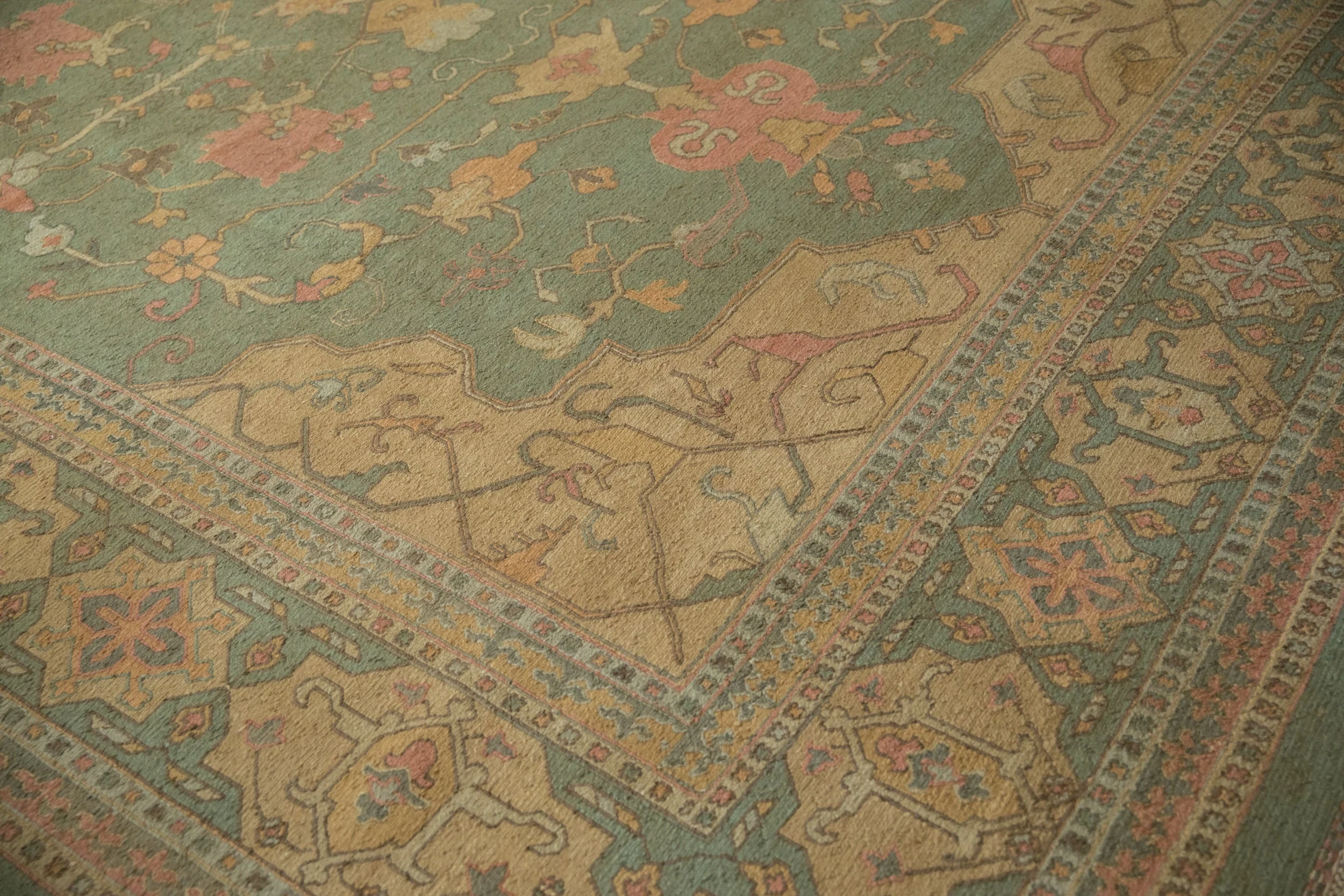 10x13.5 New Tea Washed Indian Soumac Design Carpet - Image 7