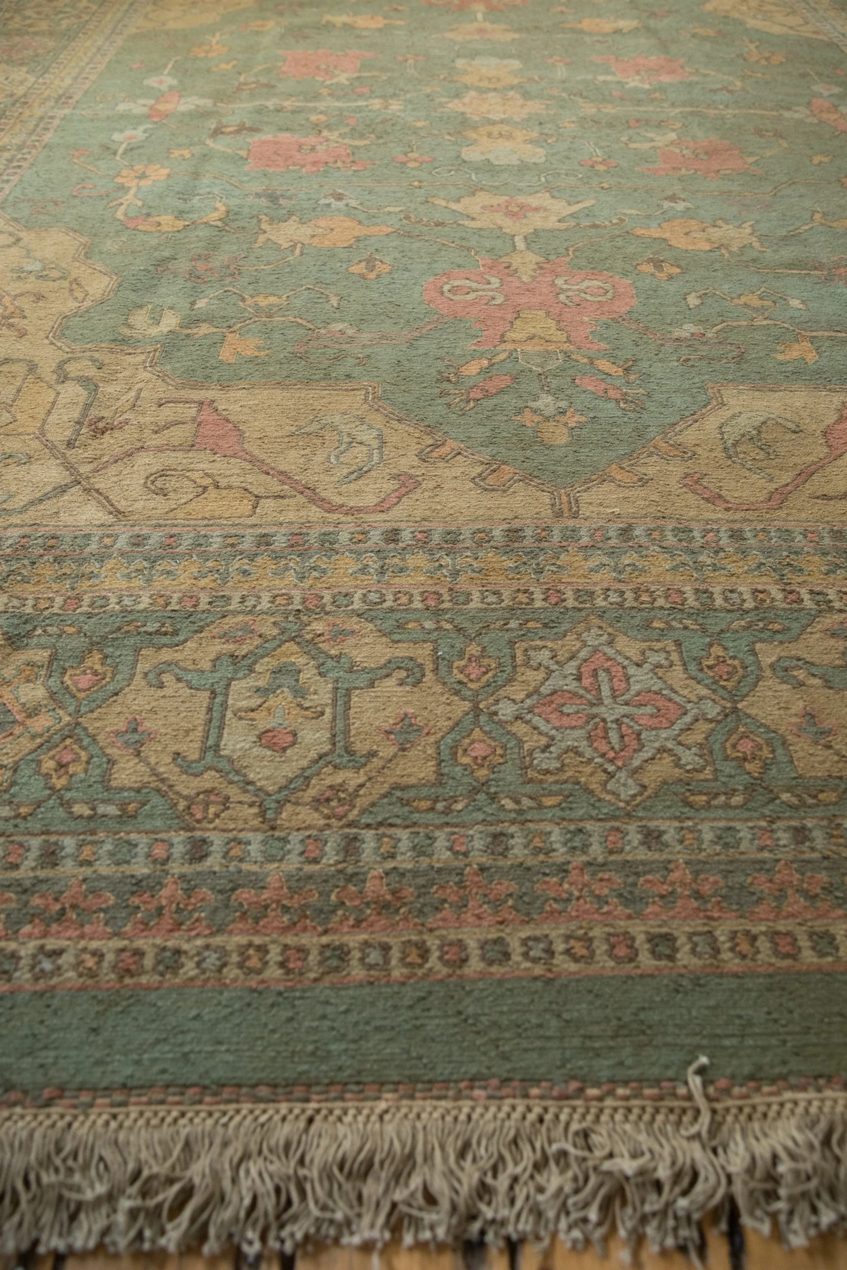 10x13.5 New Tea Washed Indian Soumac Design Carpet - Image 8