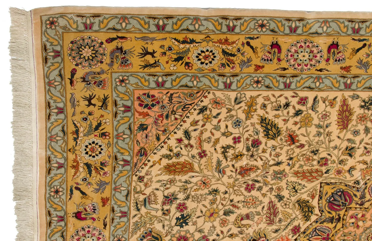 10x13.5 Vintage Fine Bulgarian Isfahan Design Carpet - Image 10