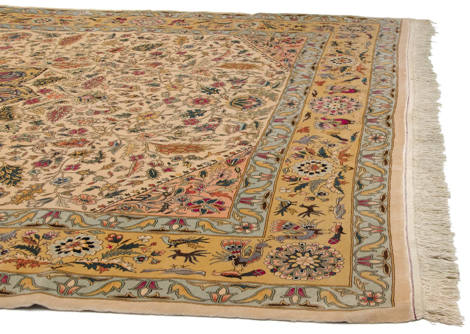 10x13.5 Vintage Fine Bulgarian Isfahan Design Carpet - Image 12