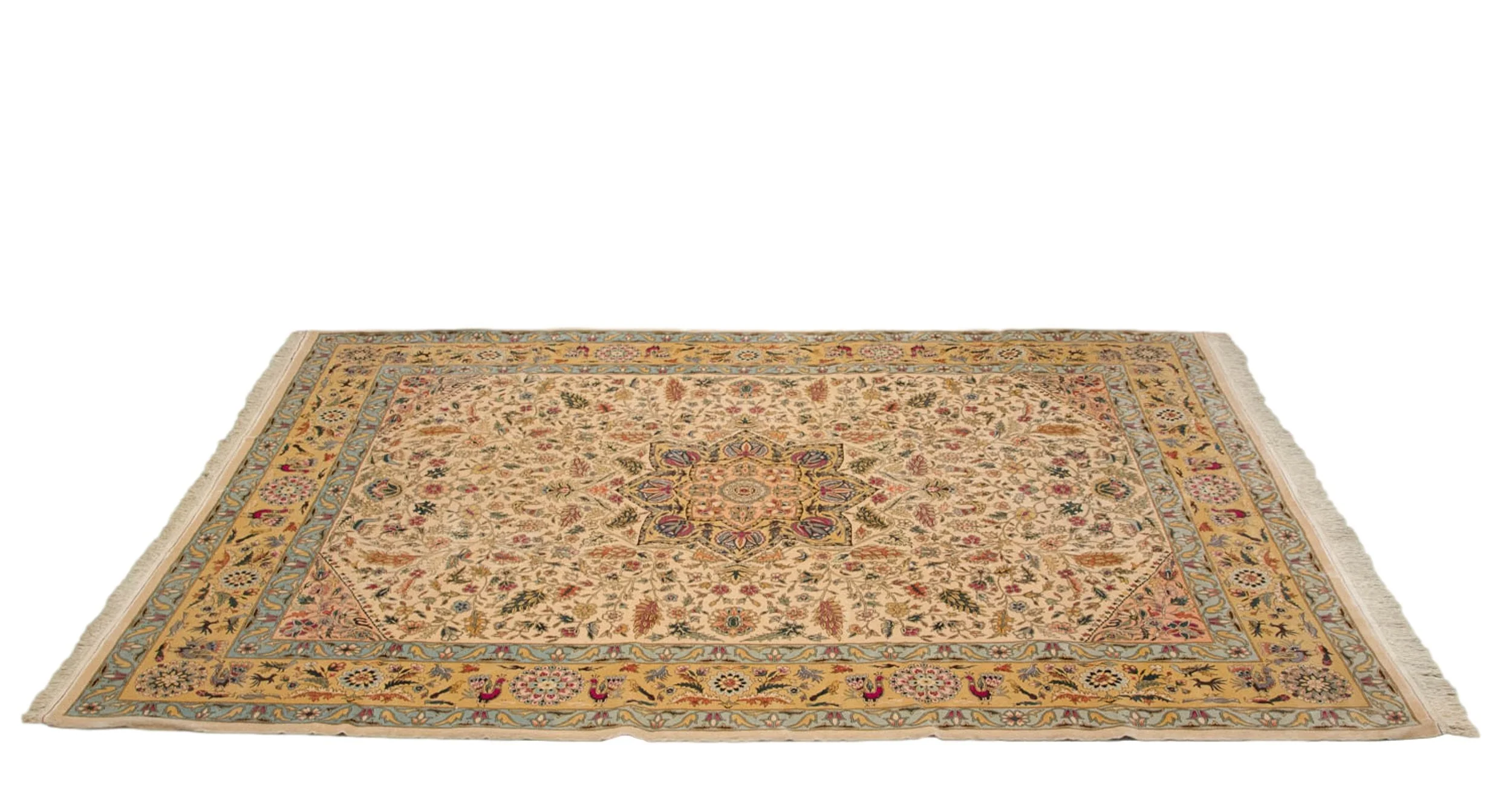 10x13.5 Vintage Fine Bulgarian Isfahan Design Carpet - Image 2