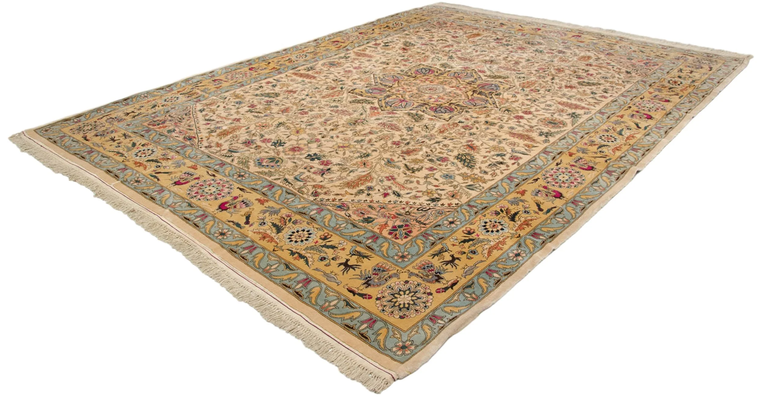 10x13.5 Vintage Fine Bulgarian Isfahan Design Carpet - Image 3