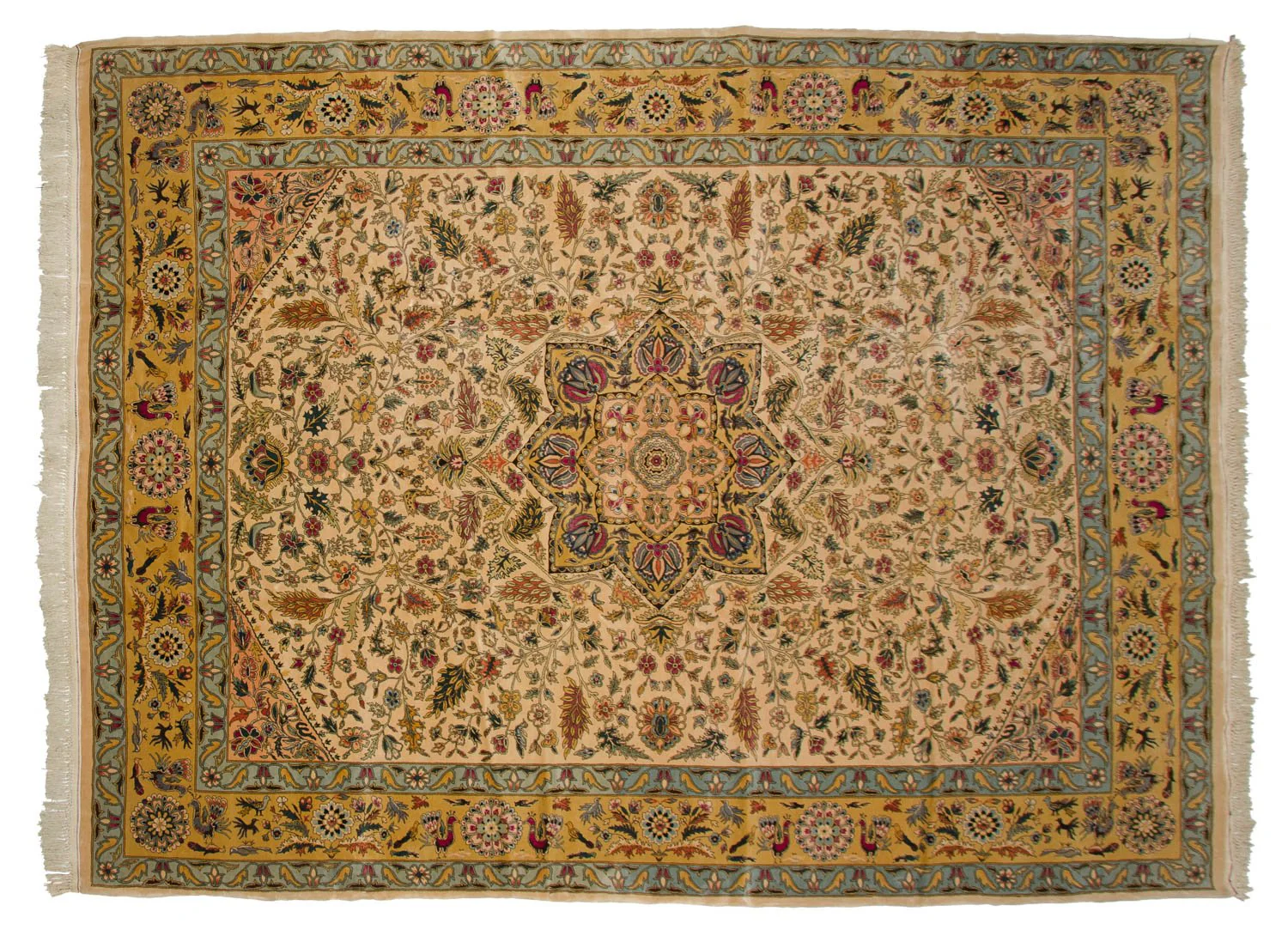 10x13.5 Vintage Fine Bulgarian Isfahan Design Carpet - Image 6