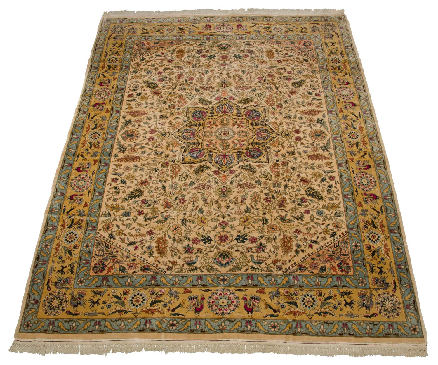 10x13.5 Vintage Fine Bulgarian Isfahan Design Carpet - Image 7