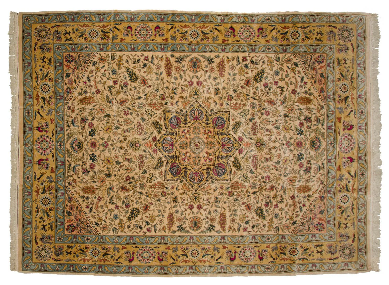 10x13.5 Vintage Fine Bulgarian Isfahan Design Carpet - Image 8