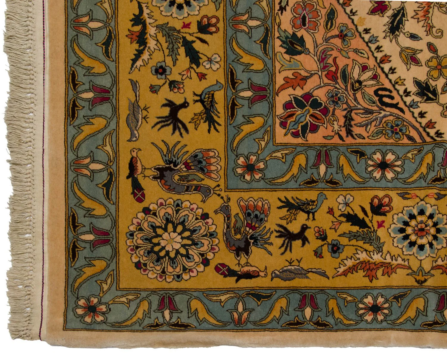 10x13.5 Vintage Fine Bulgarian Isfahan Design Carpet - Image 9